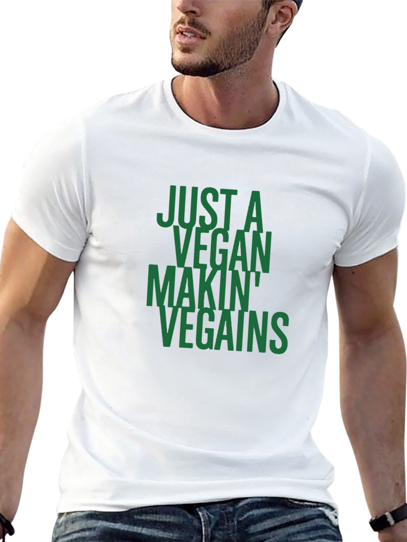 Vegan Gains T-Shirt - Just a Vegan Makin Vegains