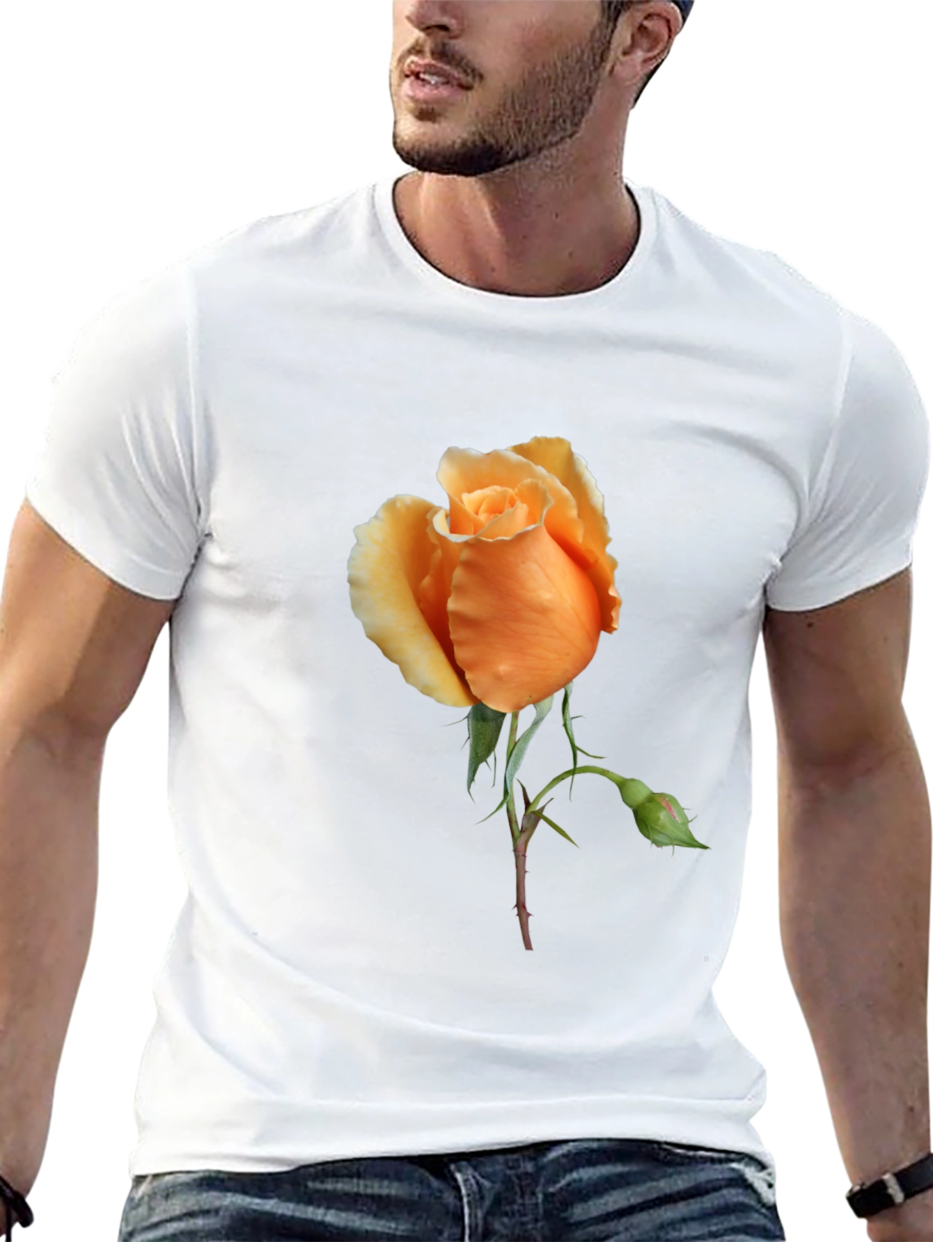 Rose Graphic Tee - Stylish Floral Design