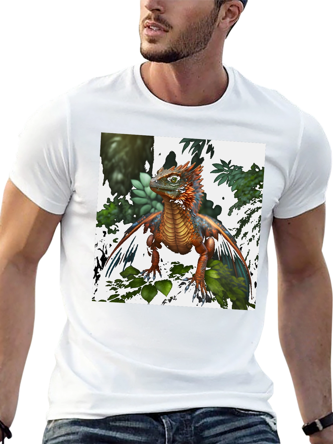 Fantasy Dragon Graphic Tee - Mens Black T-Shirt