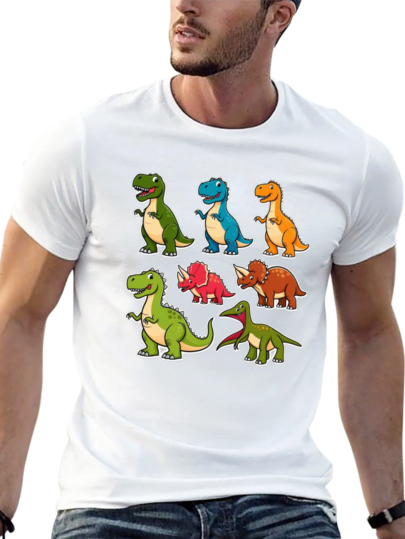 Cartoon Dinosaur T-Shirt Fun Graphic Tee