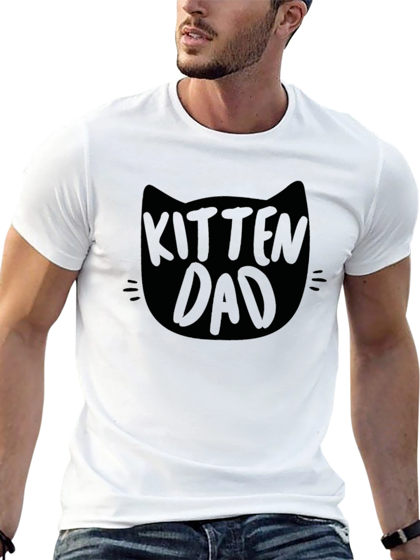Kitten Dad Graphic Tee - Black