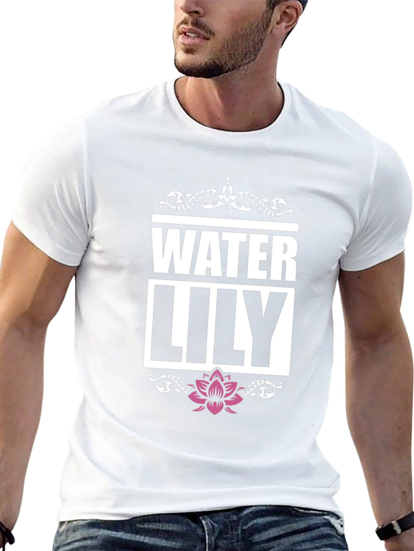 Water Lily Graphic Tee - Mens Black T-Shirt