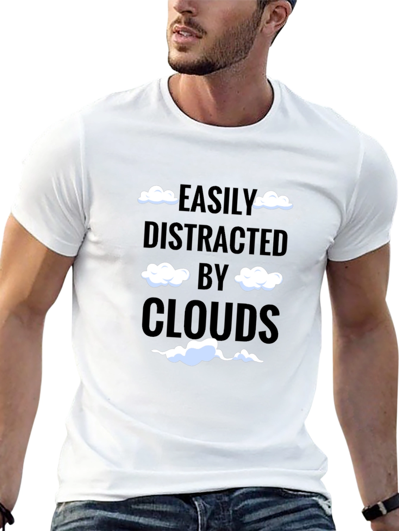 Easily Distracted by Clouds T-Shirt Funny Cloud Lover Tee