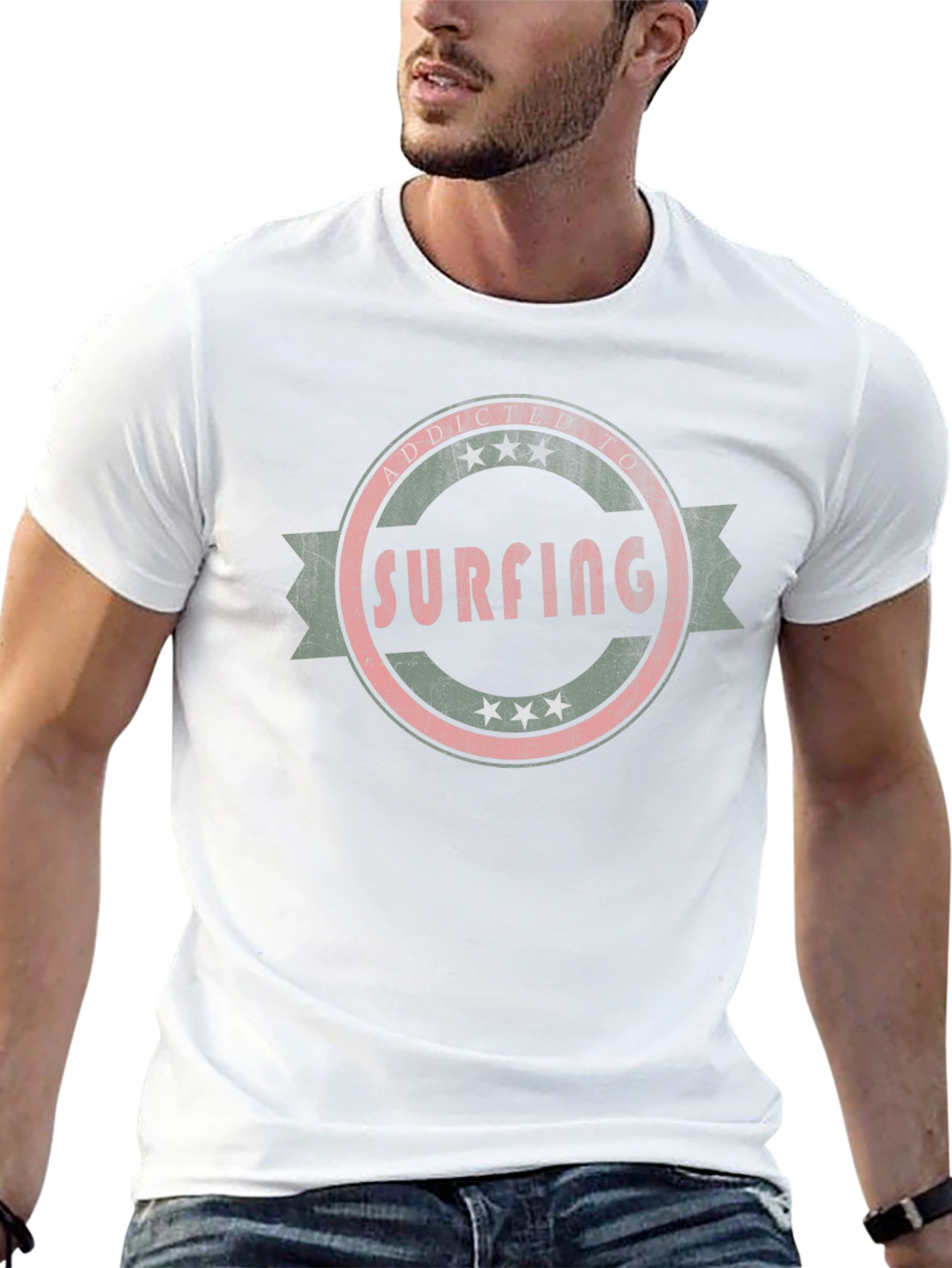 Surfing Addict Black T-Shirt