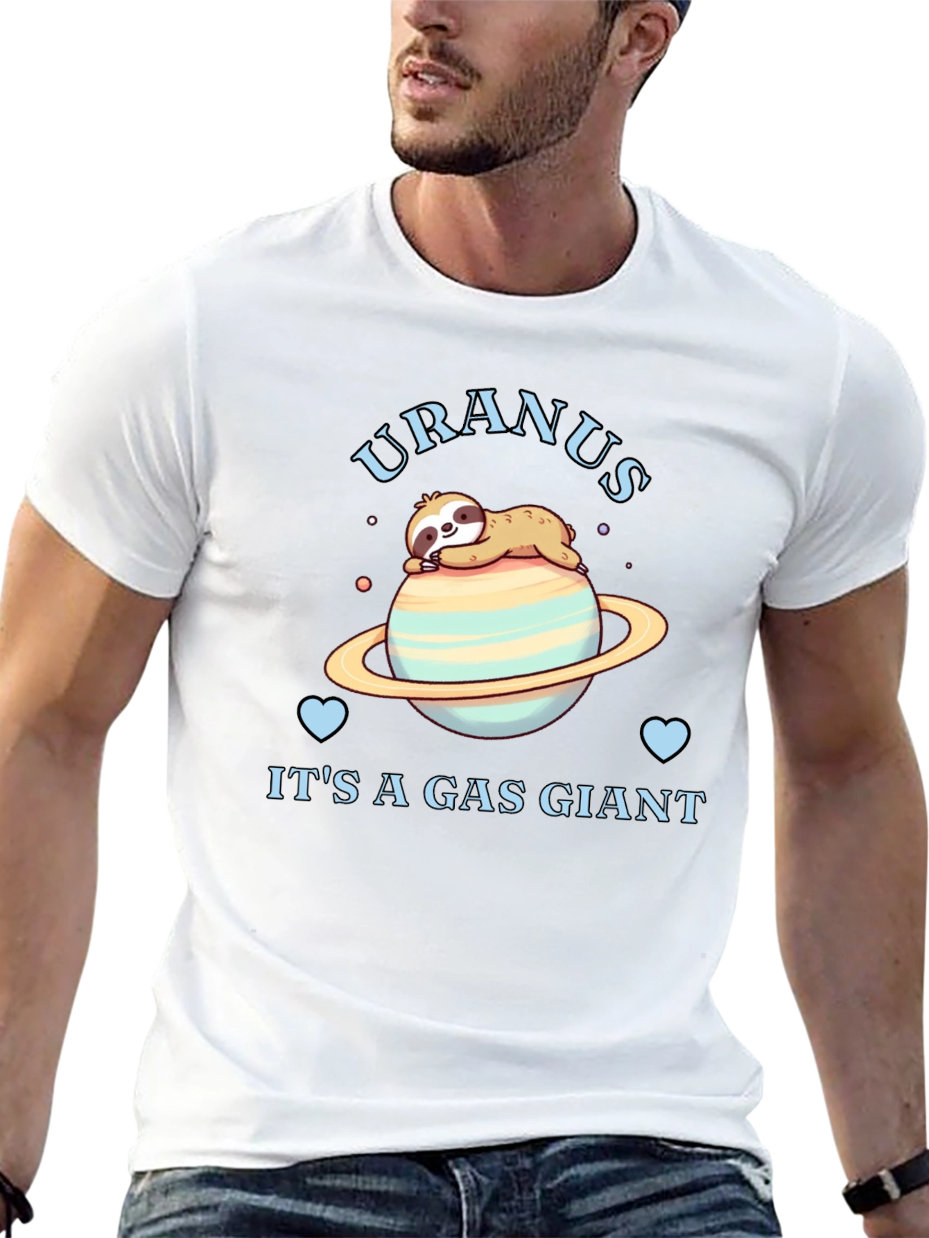Uranus Gas Giant Sloth Graphic T-Shirt