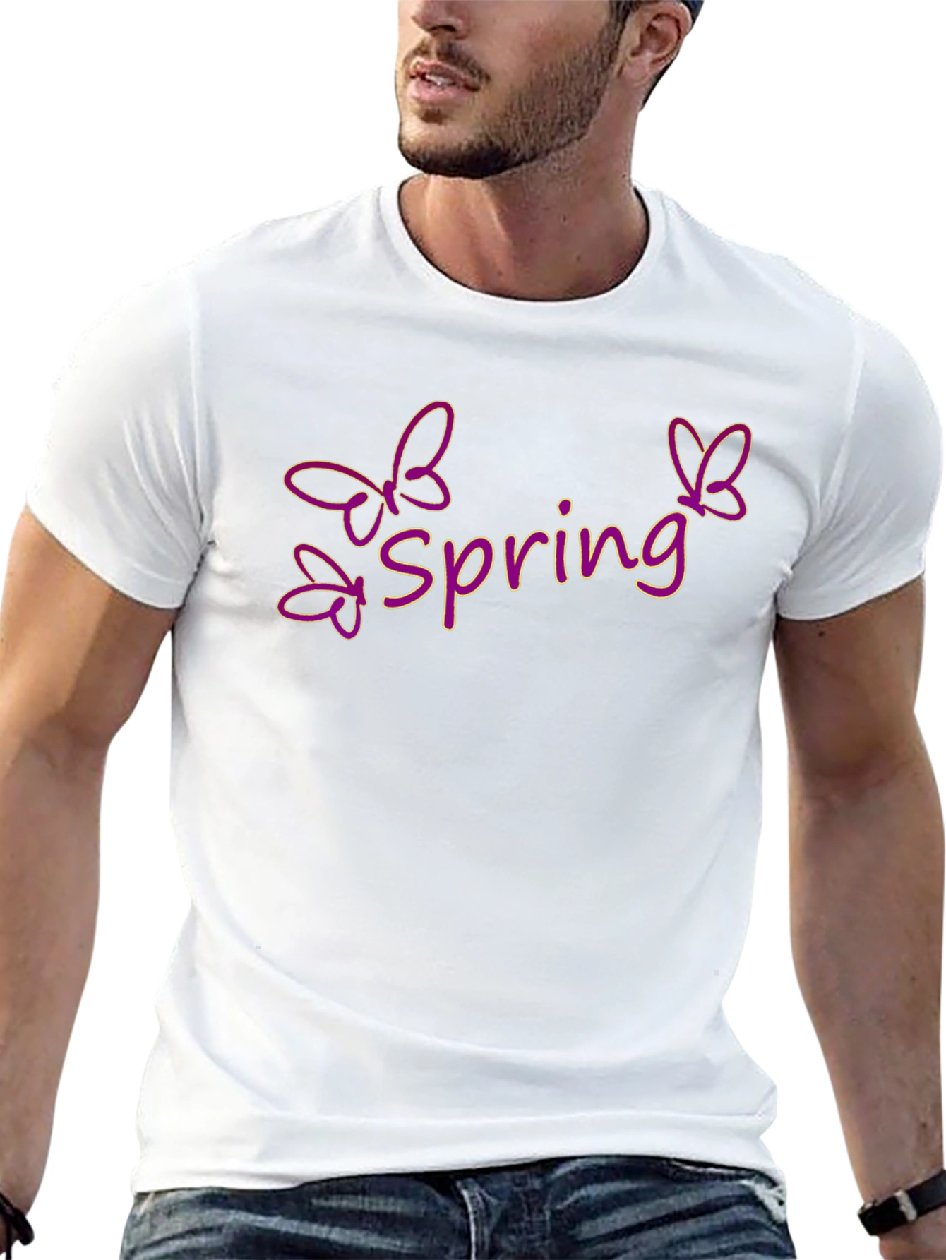 Spring Butterfly Graphic Tee - Black