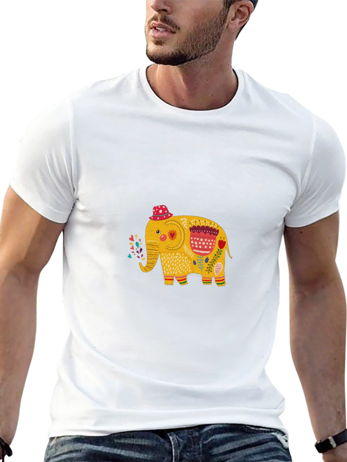 Elephant Graphic Black T-Shirt