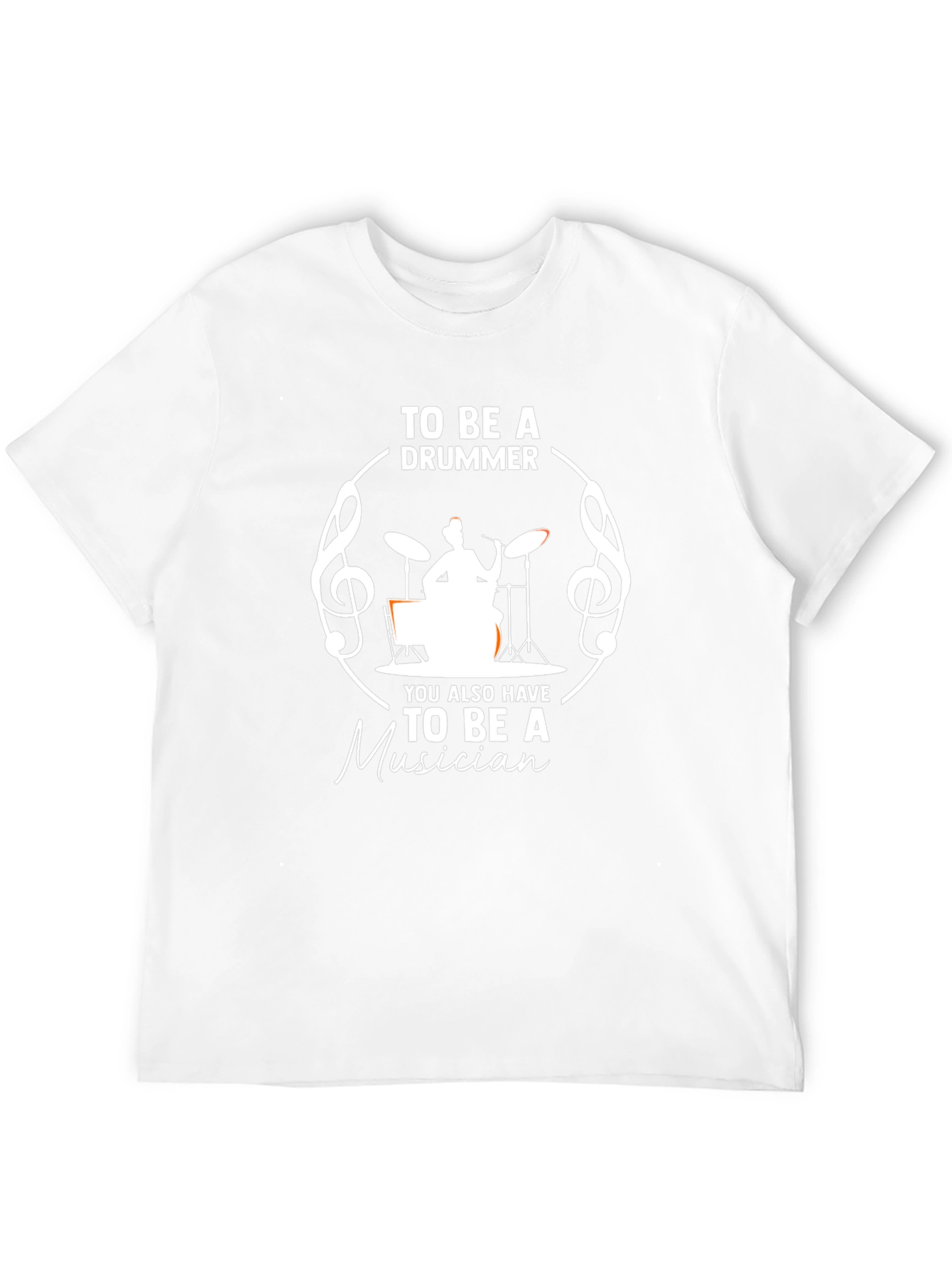 Drummer Musician Graphic Tee - Black Cotton T-Shirt