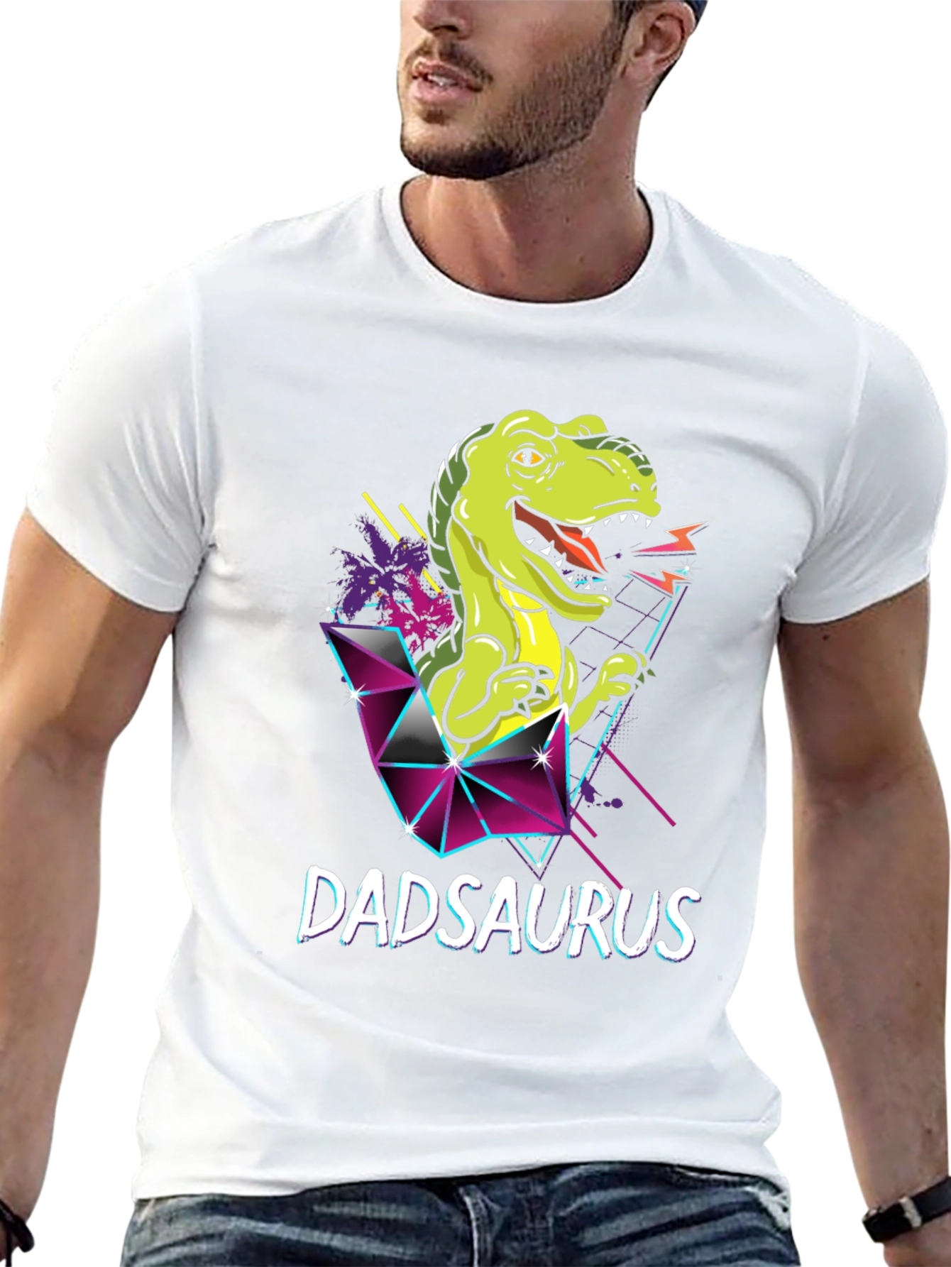 Dadsaurus Dinosaur Graphic T-Shirt