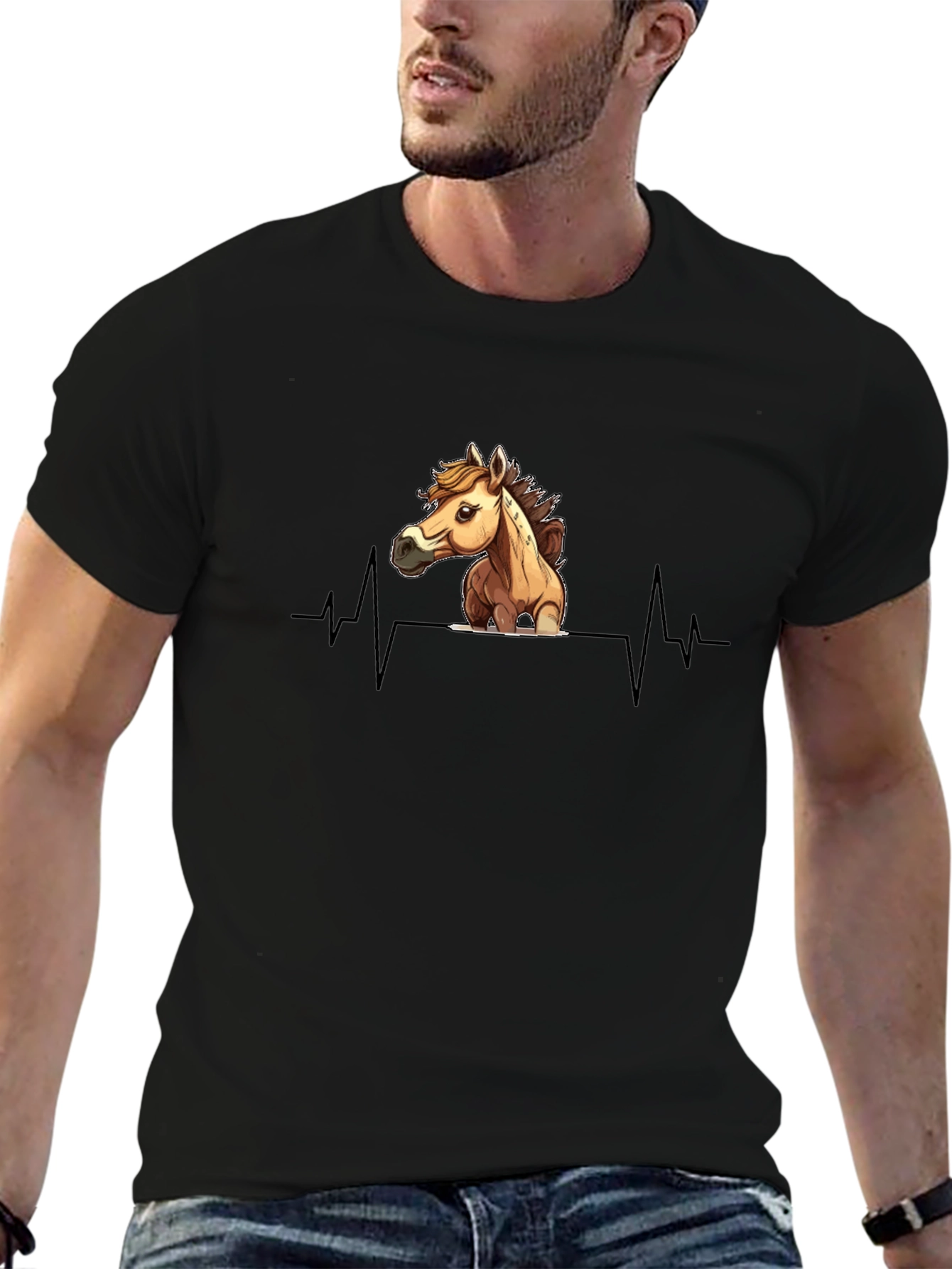 Horse Heartbeat T-Shirt - Equestrian Style