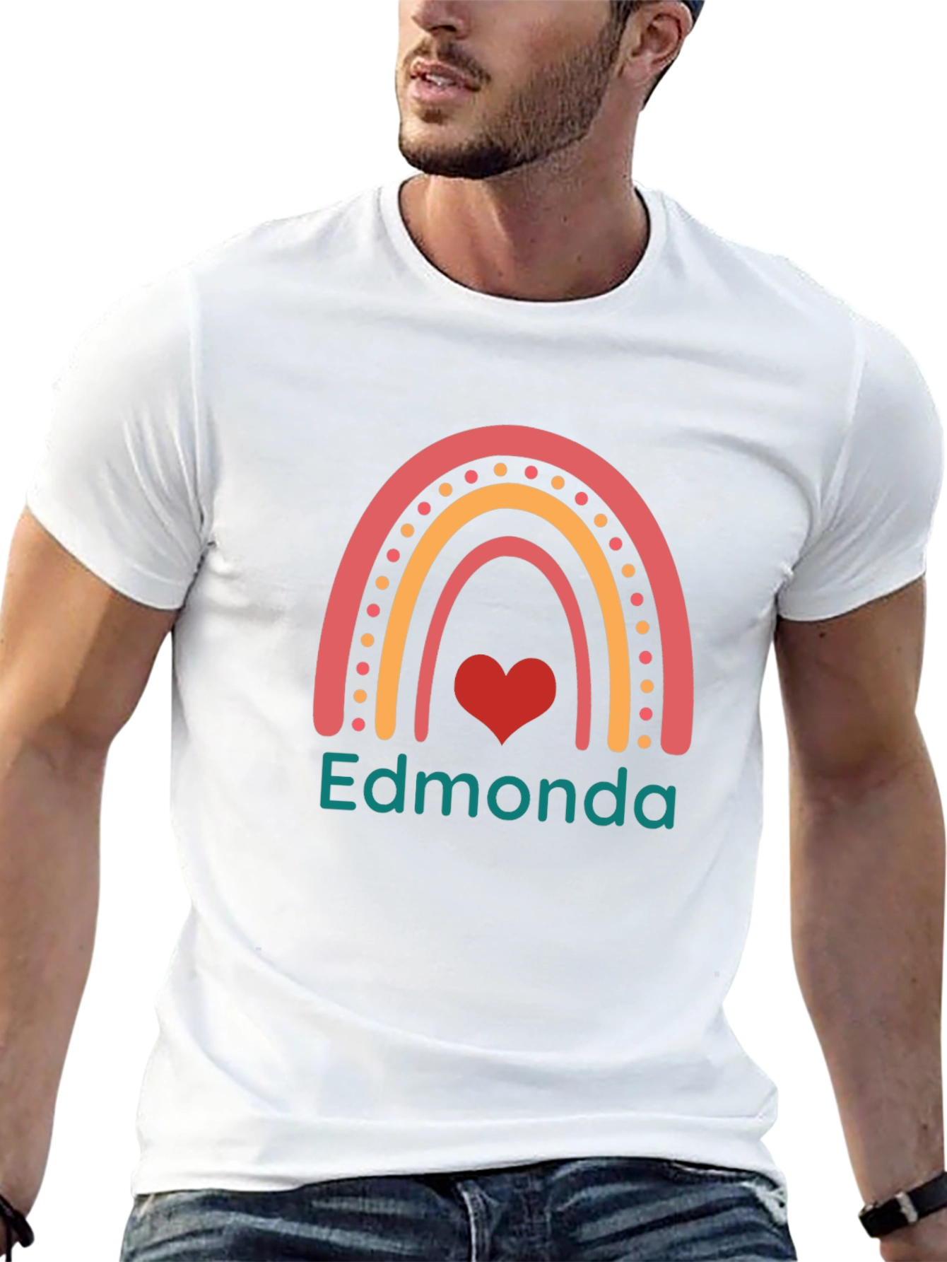 Edmonda Rainbow Heart Tee - Black