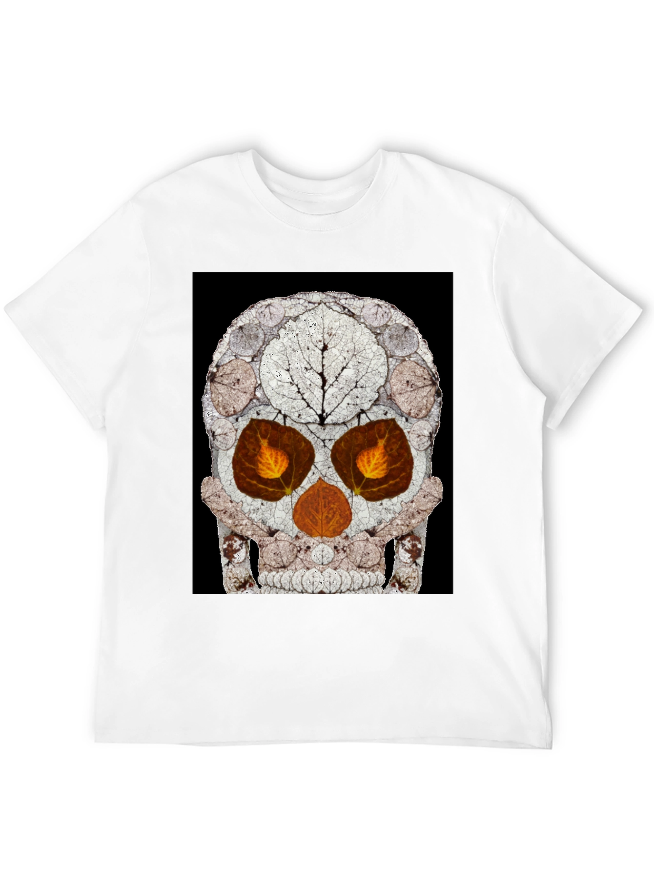 Leaf Skull Graphic Tee - Unique Art T-Shirt
