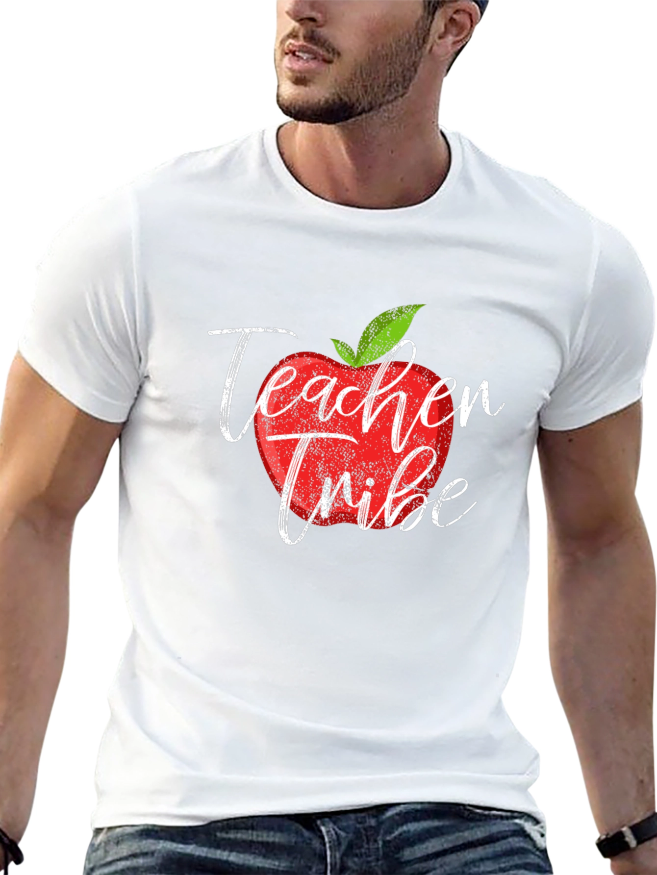 Teacher Tribe Apple Graphic T-Shirt