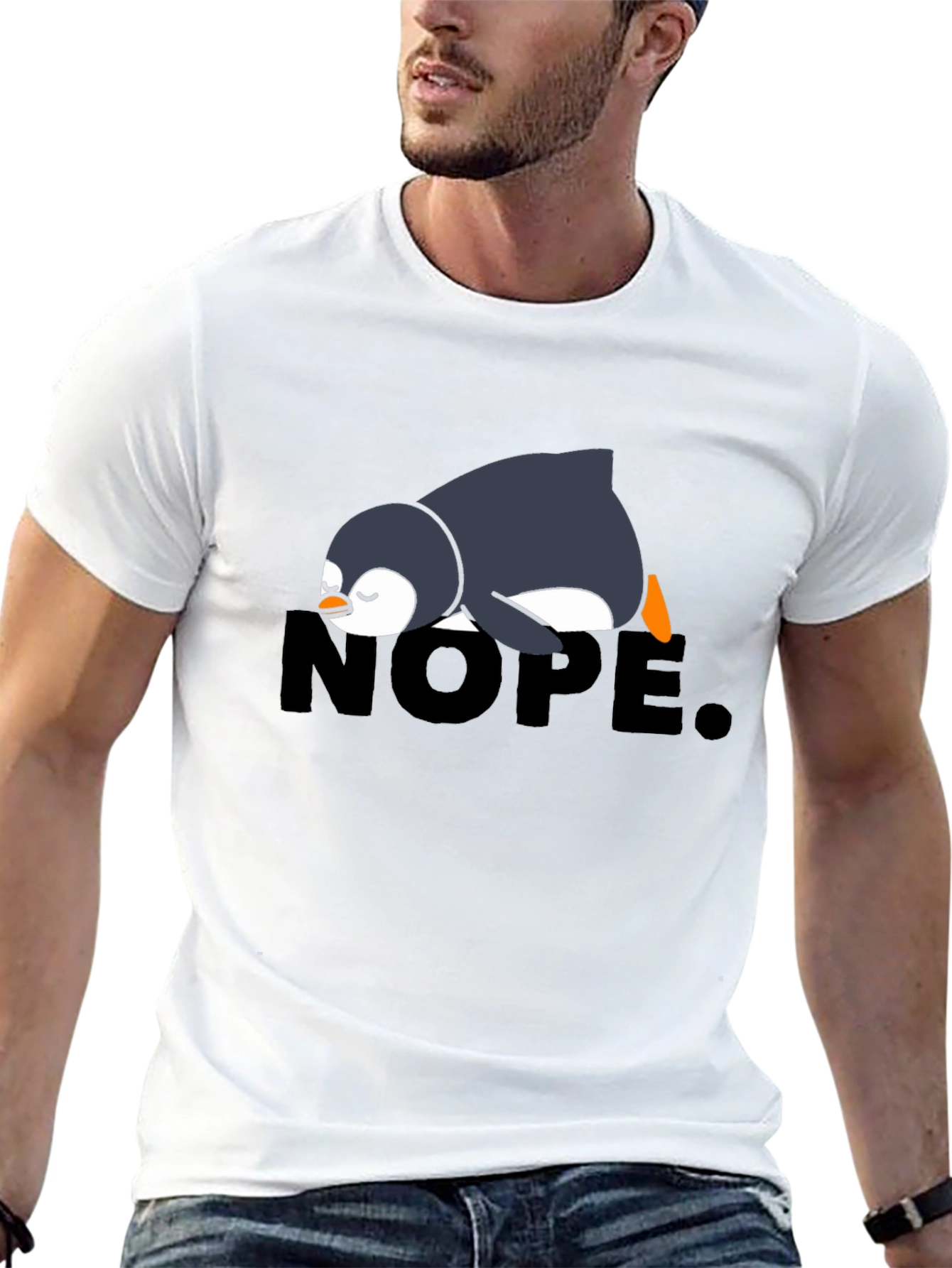 Nope Penguin Tee - Funny Lazy Penguin T-Shirt