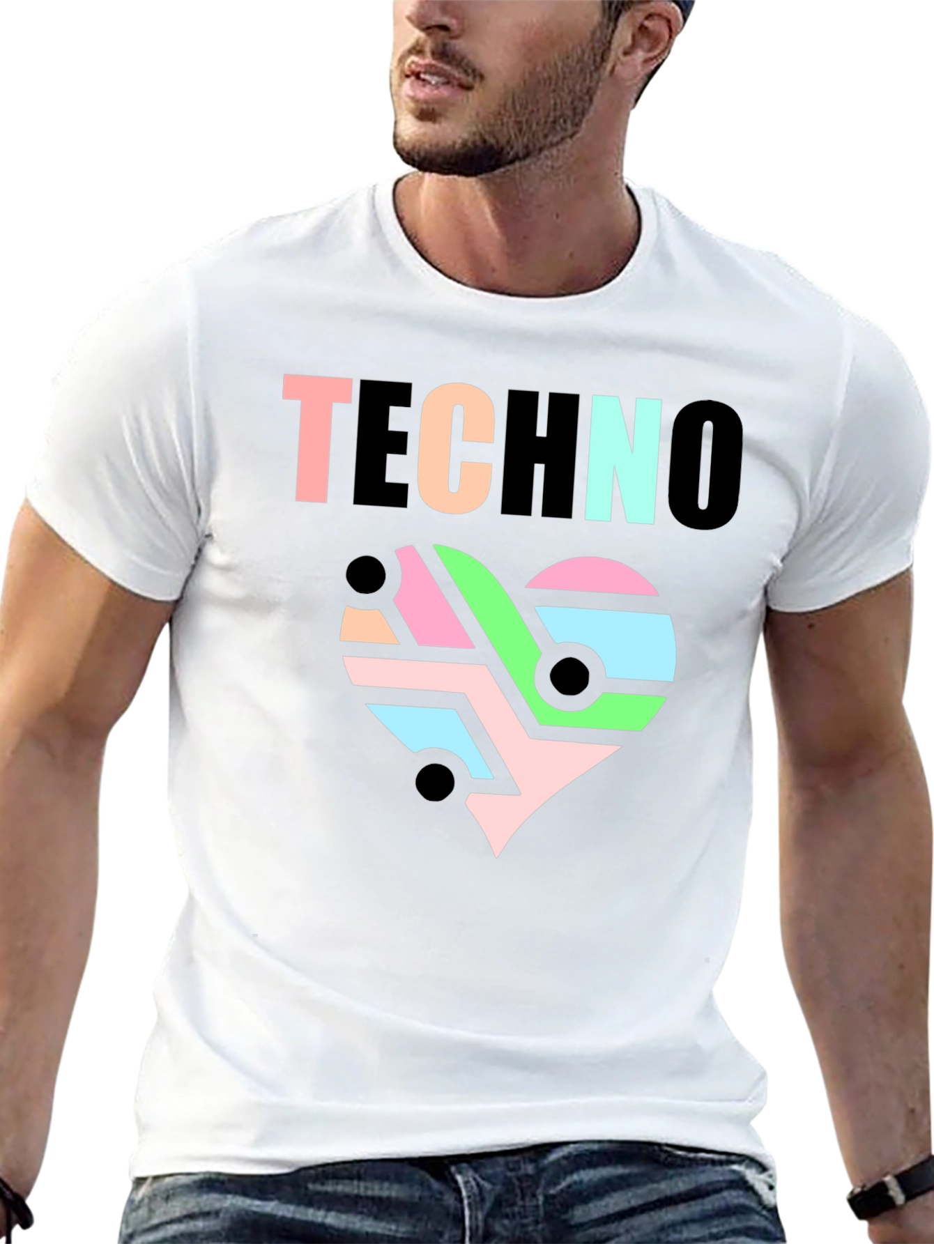 Techno Heartbeat Graphic T-Shirt - Cool EDM Rave Tee
