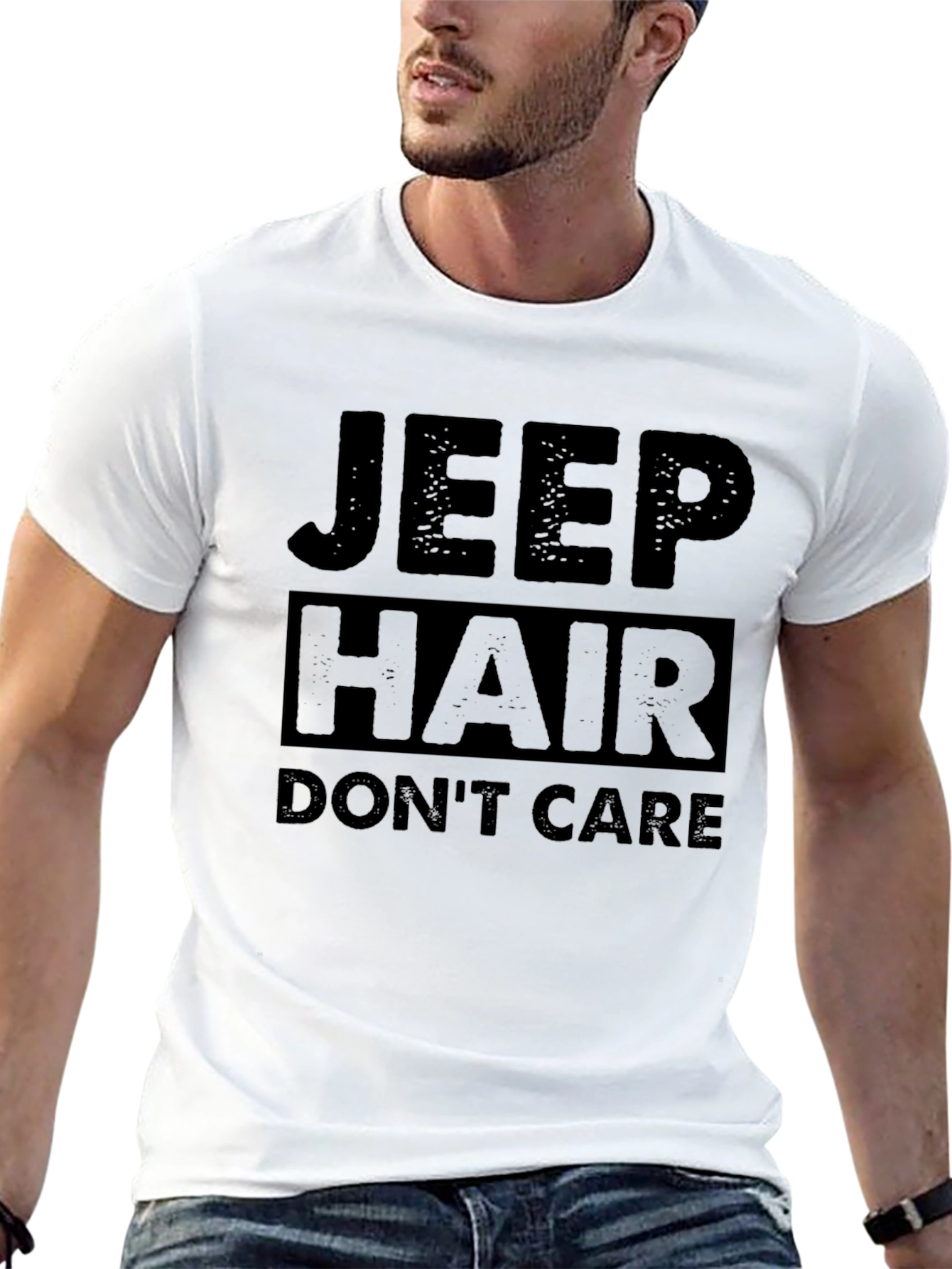 Jeep Hair Dont Care Black Graphic Tee
