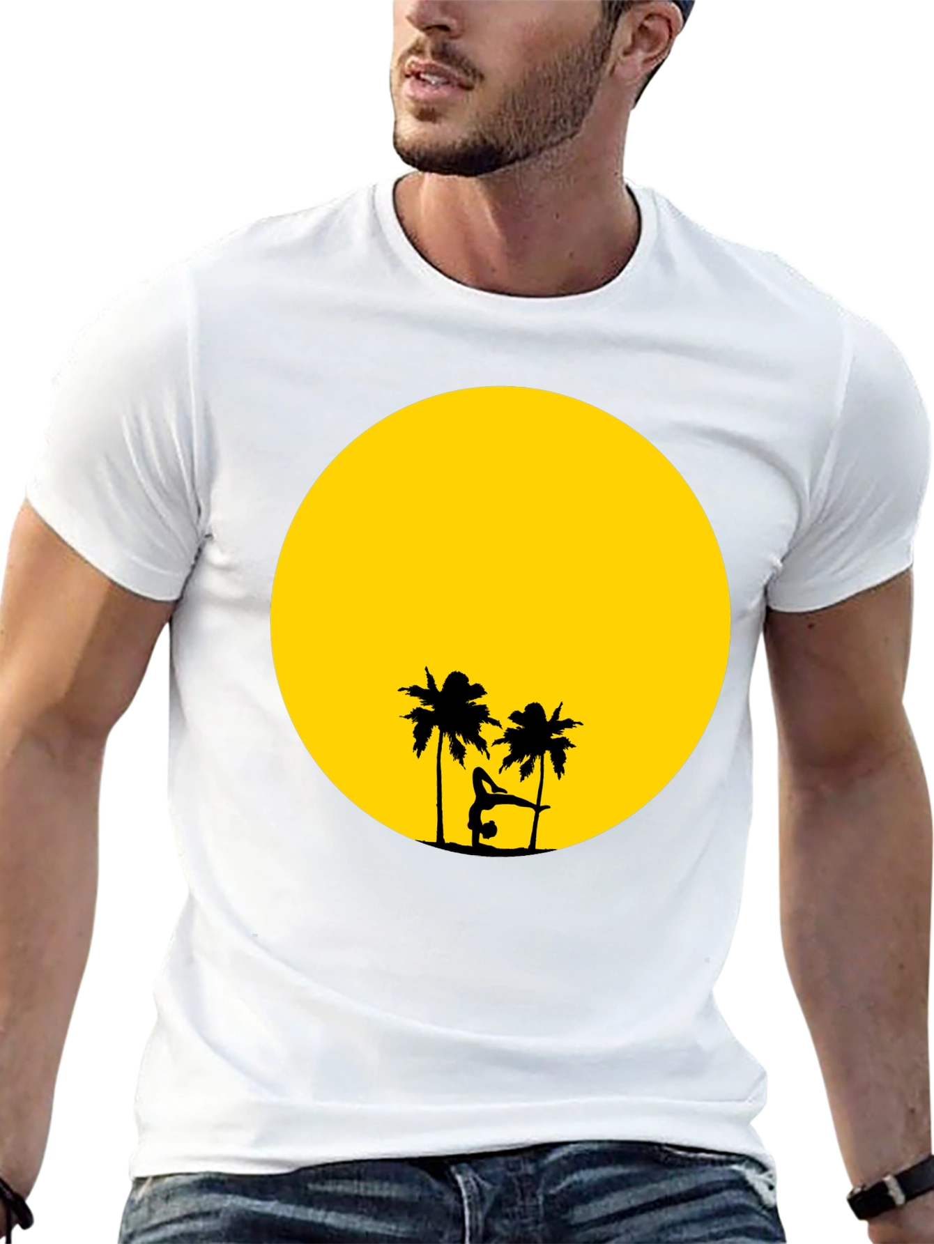 Tropical Sunset Handstand Graphic Tee