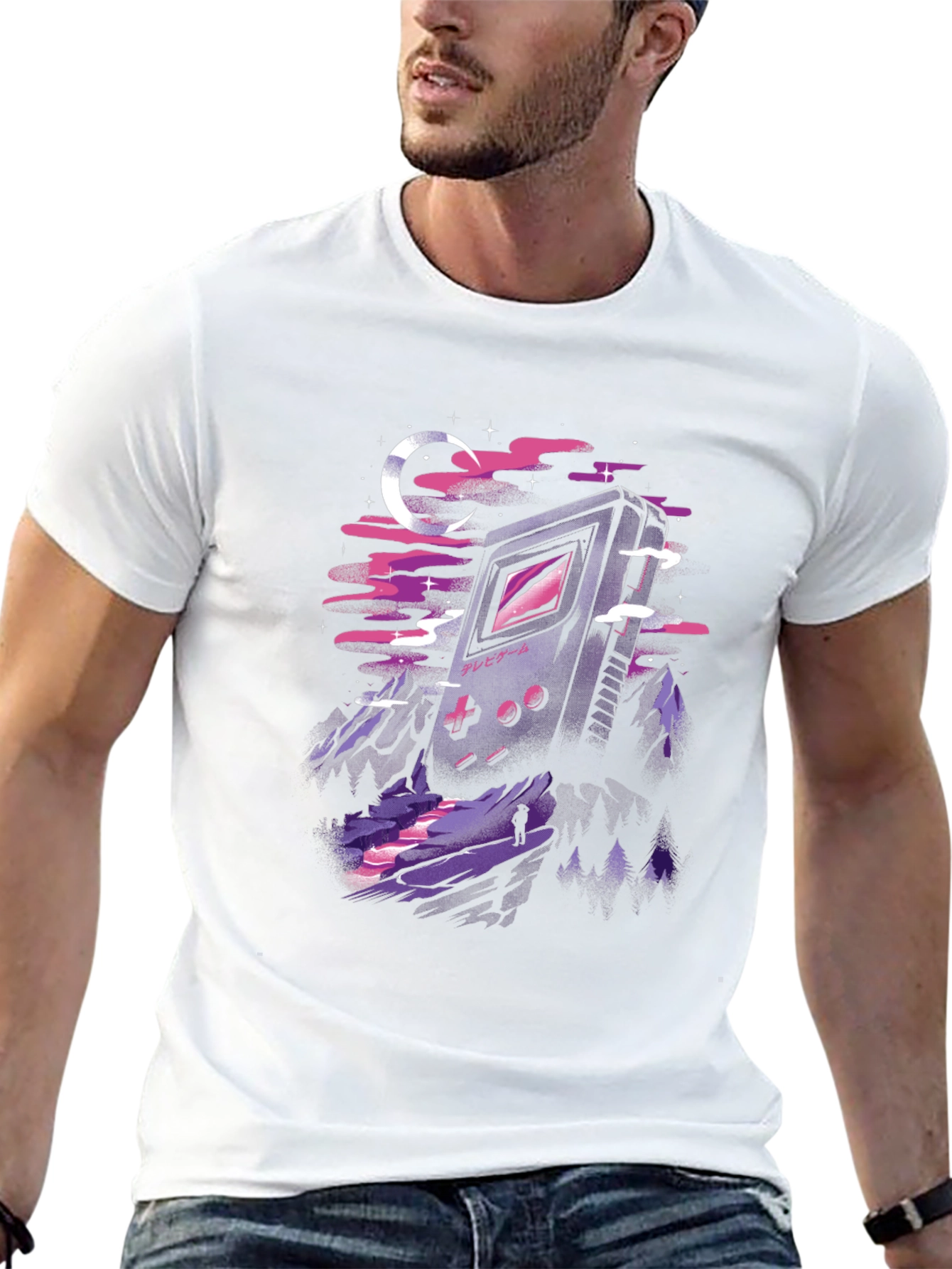 Retro Game Landscape Graphic T-Shirt