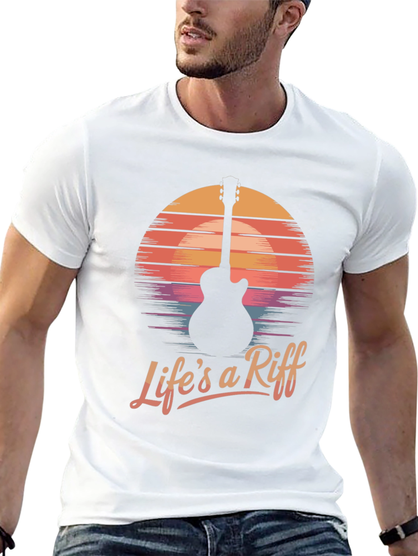 Lifes a Riff Guitar Sunset Tee