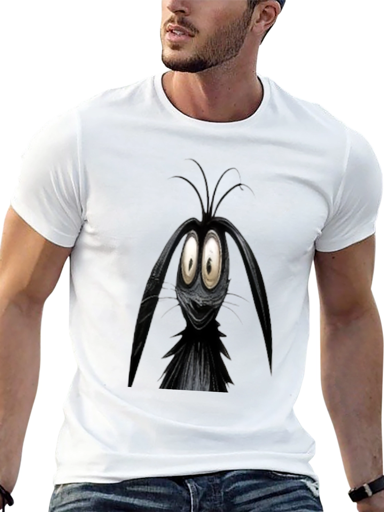 Cartoon Character Graphic Black T-Shirt
