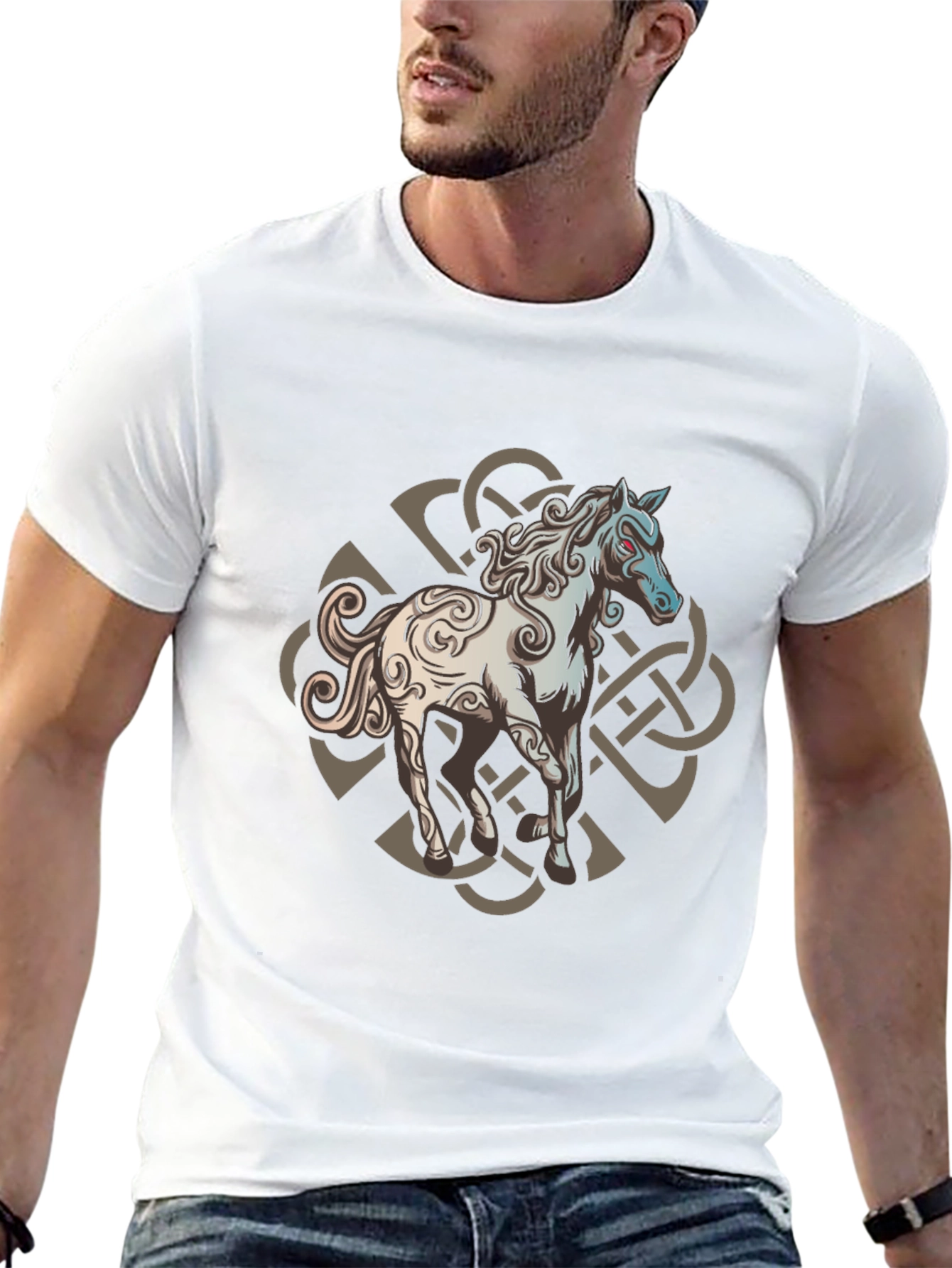 Celtic Knot Horse Graphic Tee - Black