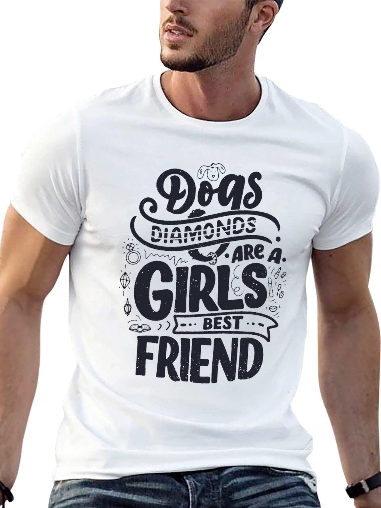 Dogs Diamonds Girls Best Friend Graphic Tee