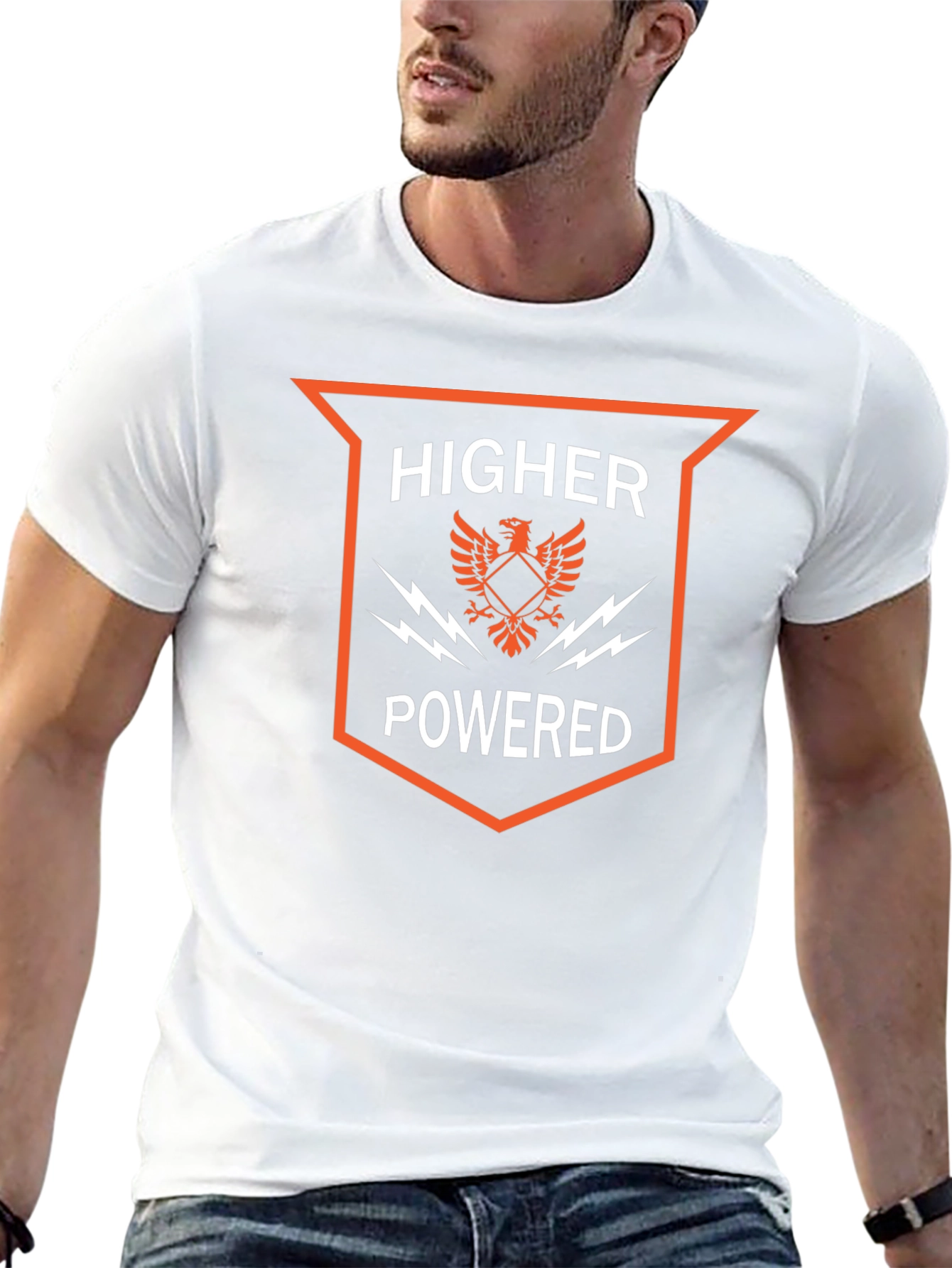 Higher Powered Graphic Print Black Tee