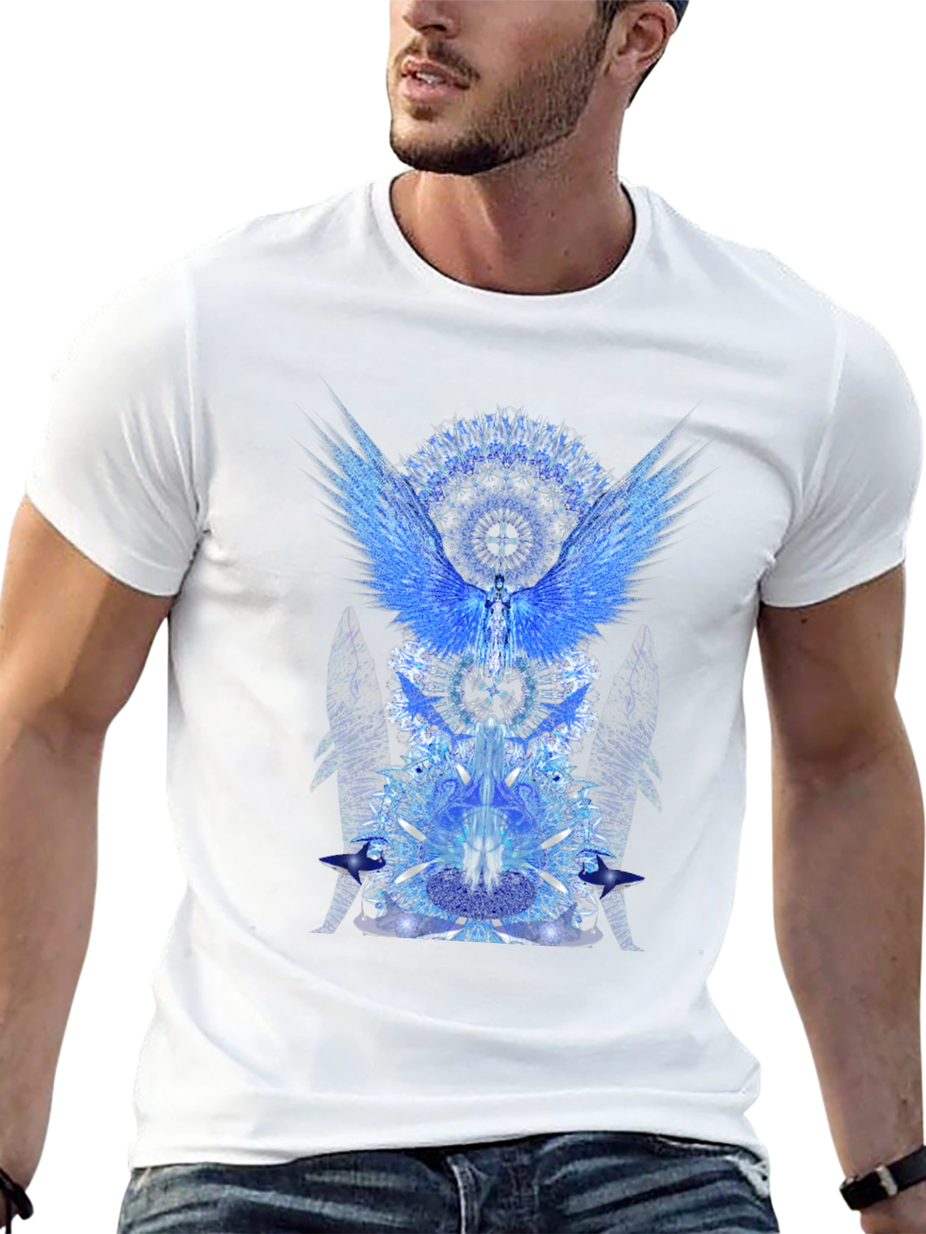 Celestial Wings Graphic Tee - Black