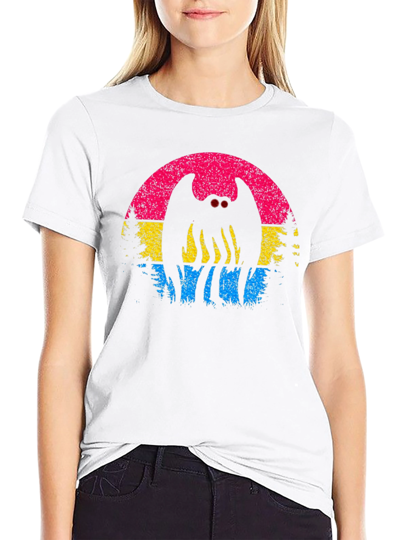 Mothman Pansexual Pride T-Shirt - Cryptid Sunset Tee
