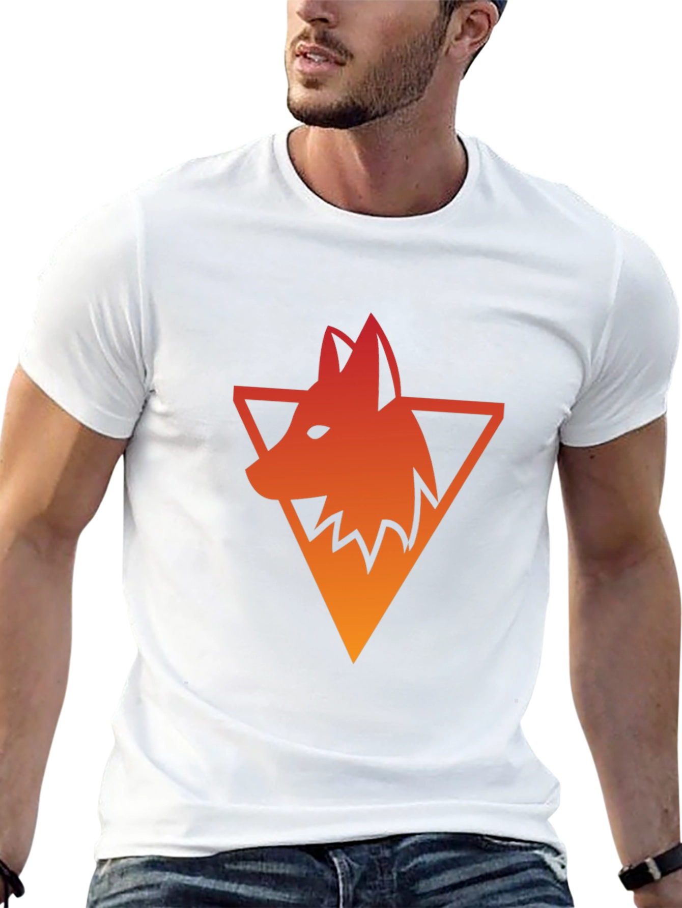 Triangle Wolf Graphic Tee - Mens Black T-Shirt