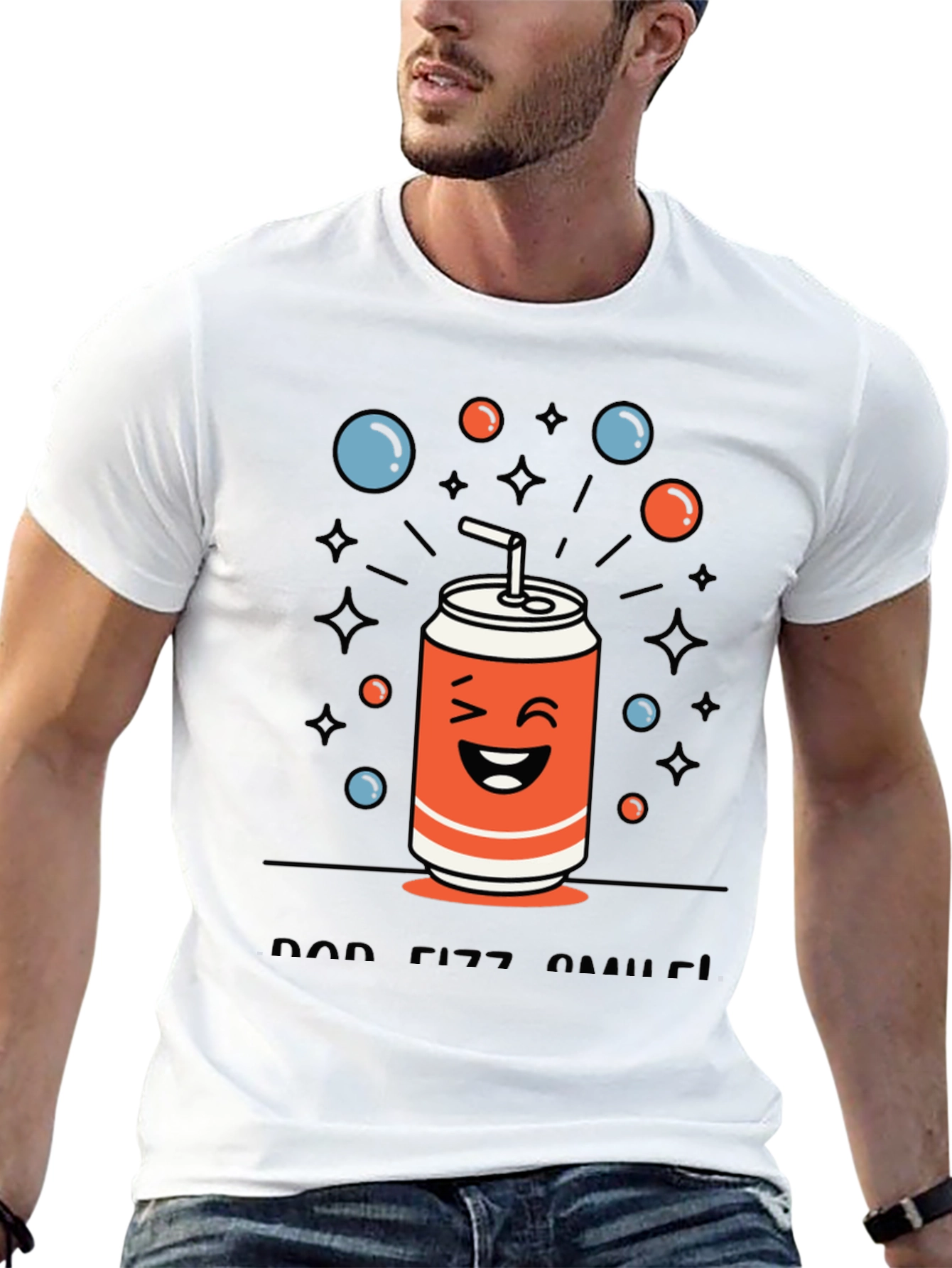 Funny Soda Can Graphic T-Shirt - Pop Fizz Smiles