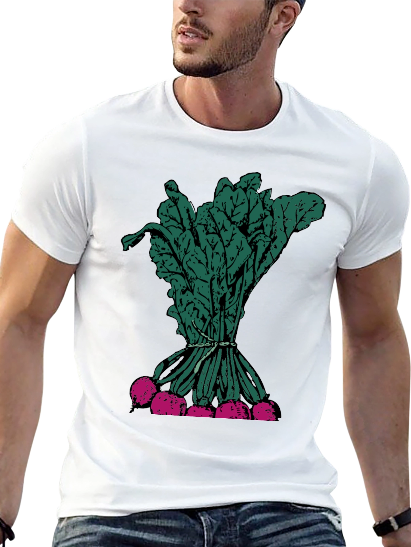 Radish Graphic Tee - Fresh Vegetable Print