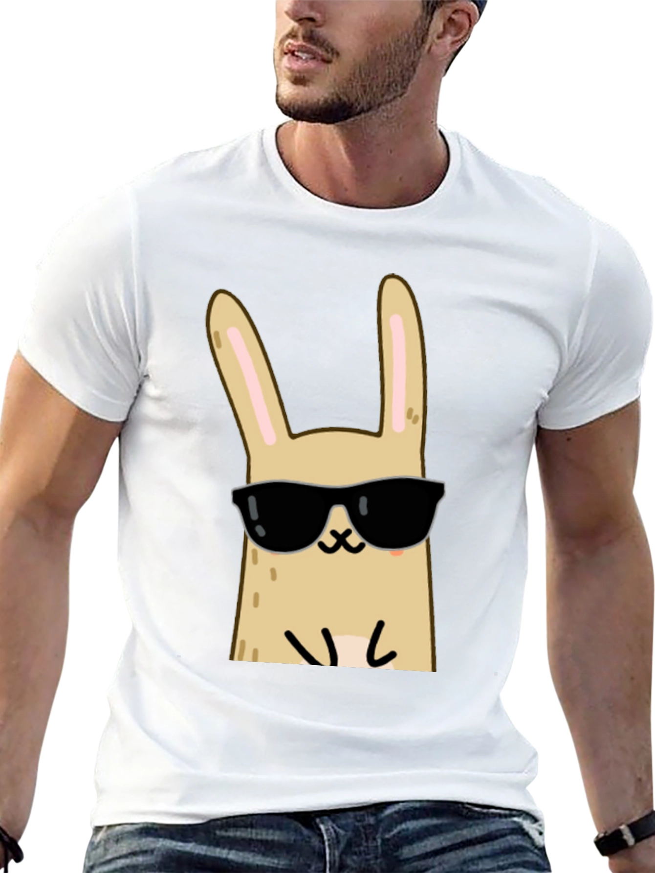 Cool Rabbit Graphic Tee - Unisex Black T-Shirt