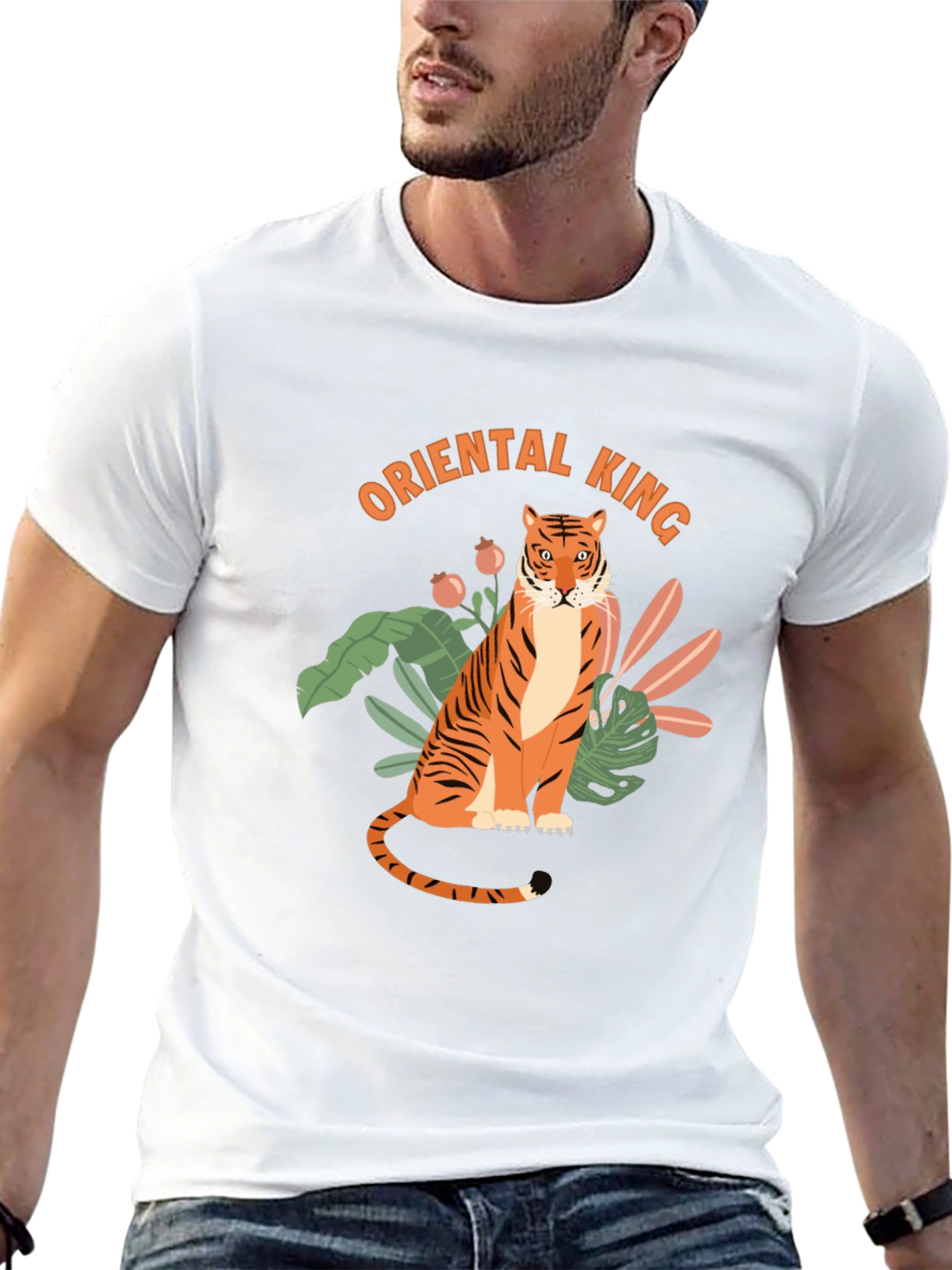 Oriental King Tiger Graphic T-Shirt