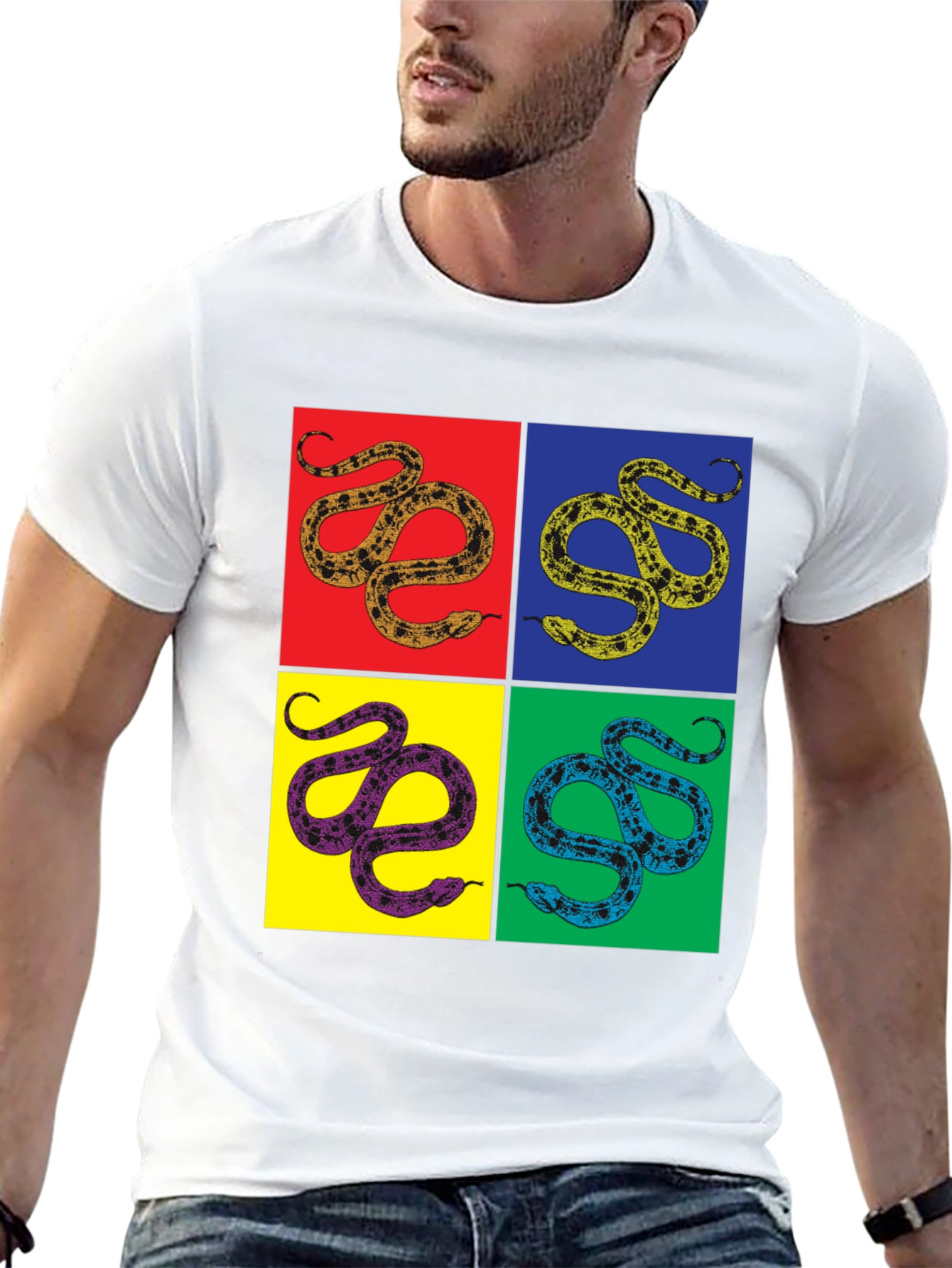 Pop Art Snake T-Shirt - Unique Graphic Tee