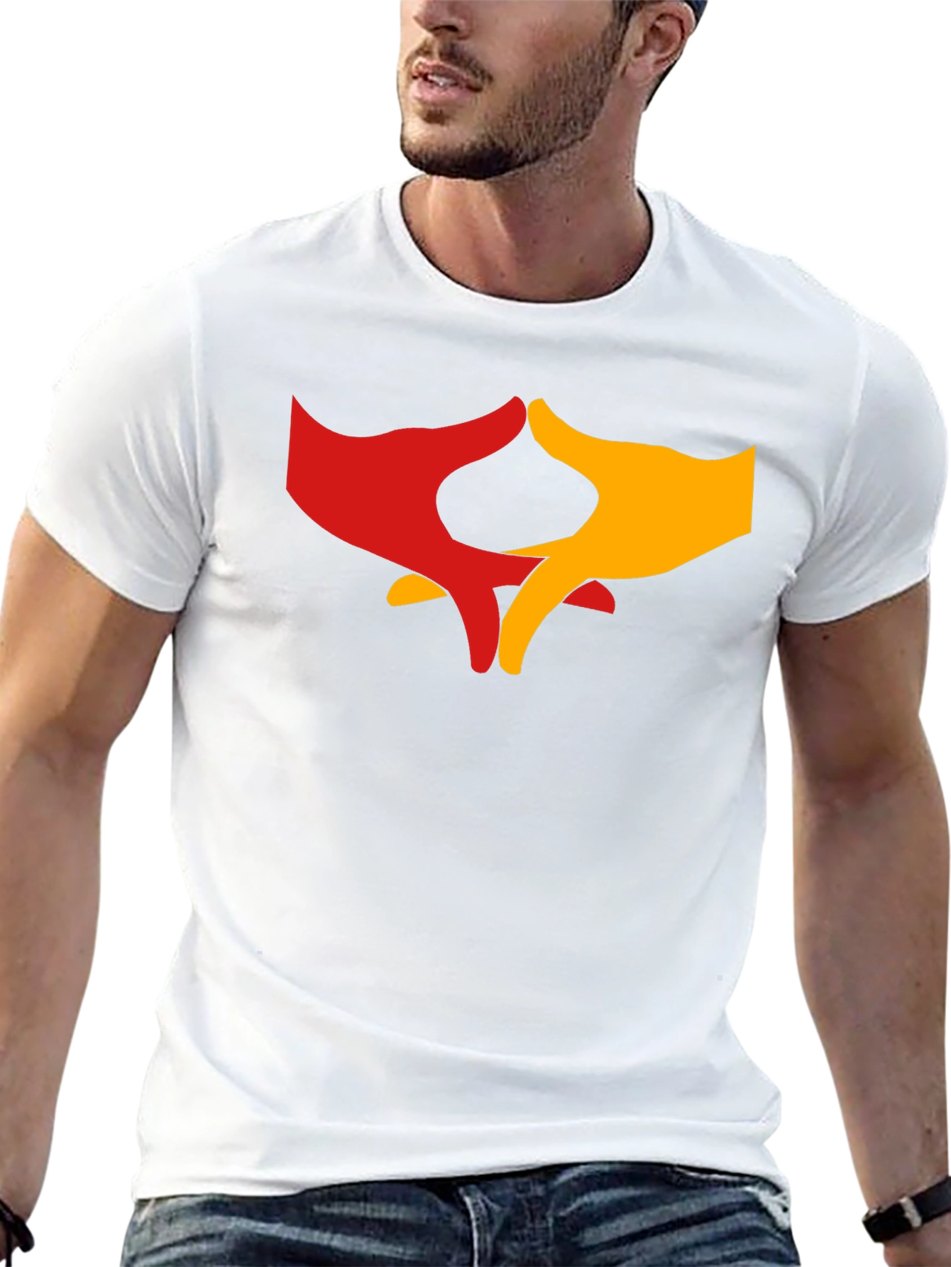 Black T-Shirt with Hands Graphic Print