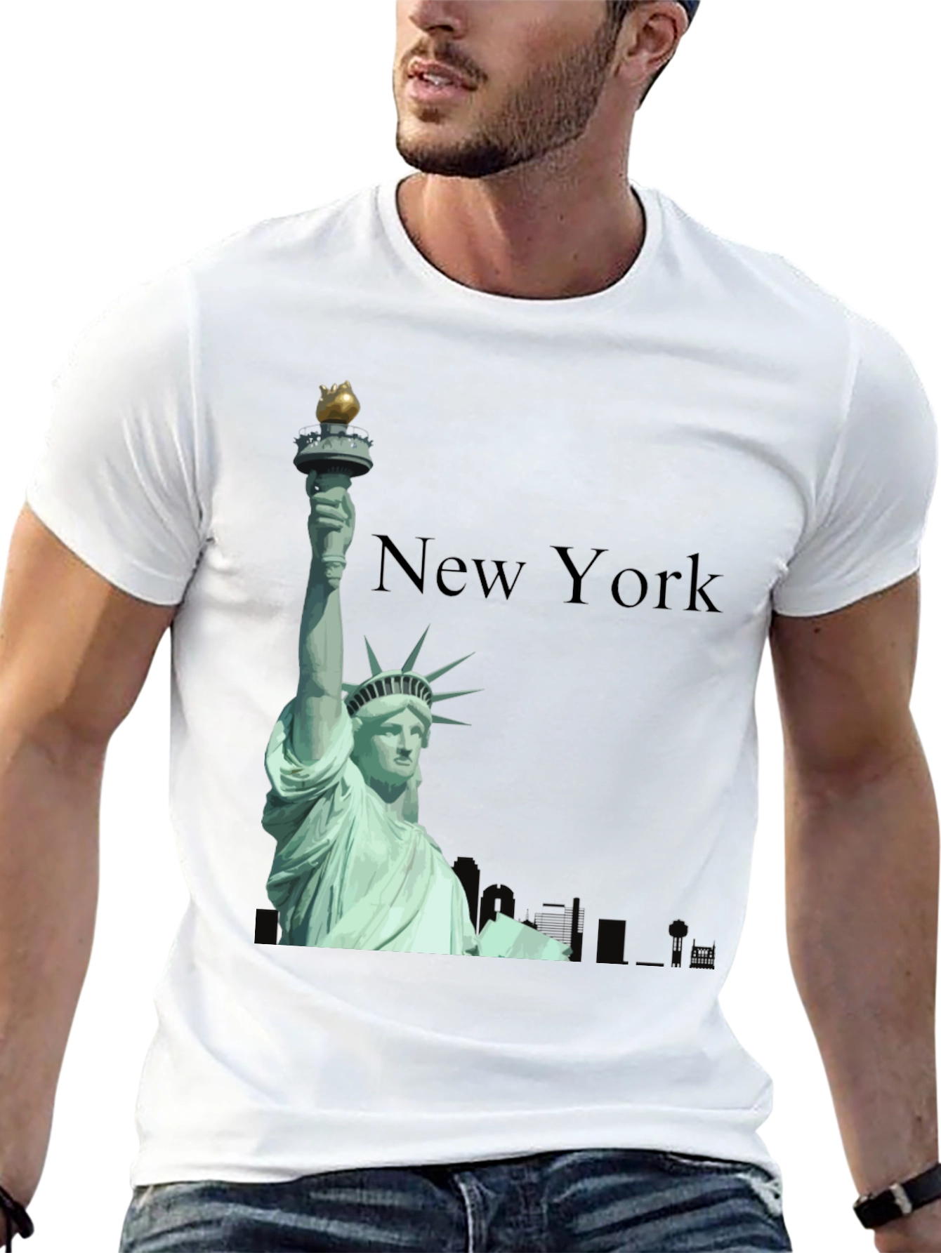 New York Statue of Liberty Black T-Shirt
