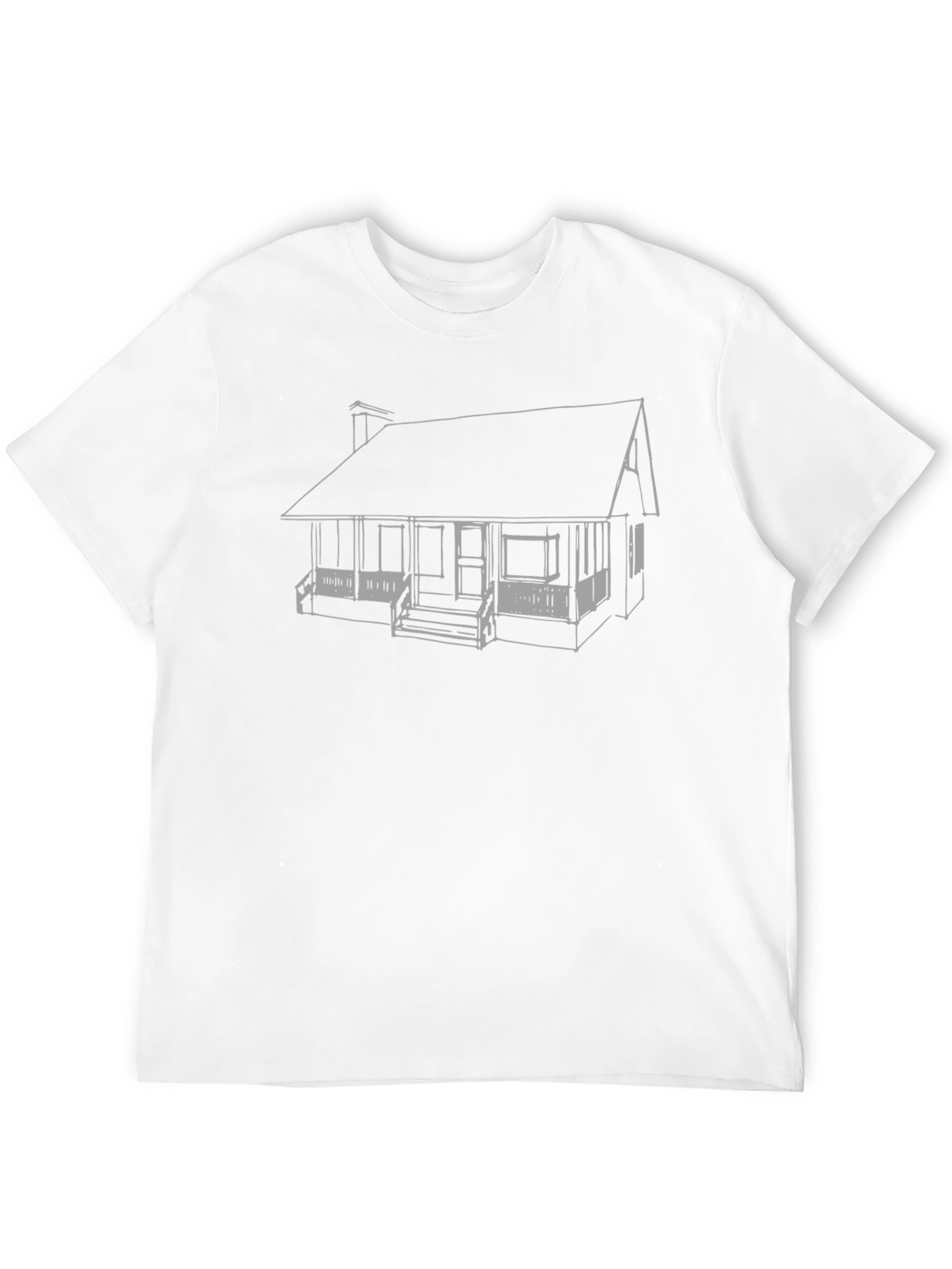 Cabin Sketch Graphic Tee - Cool Casual Style
