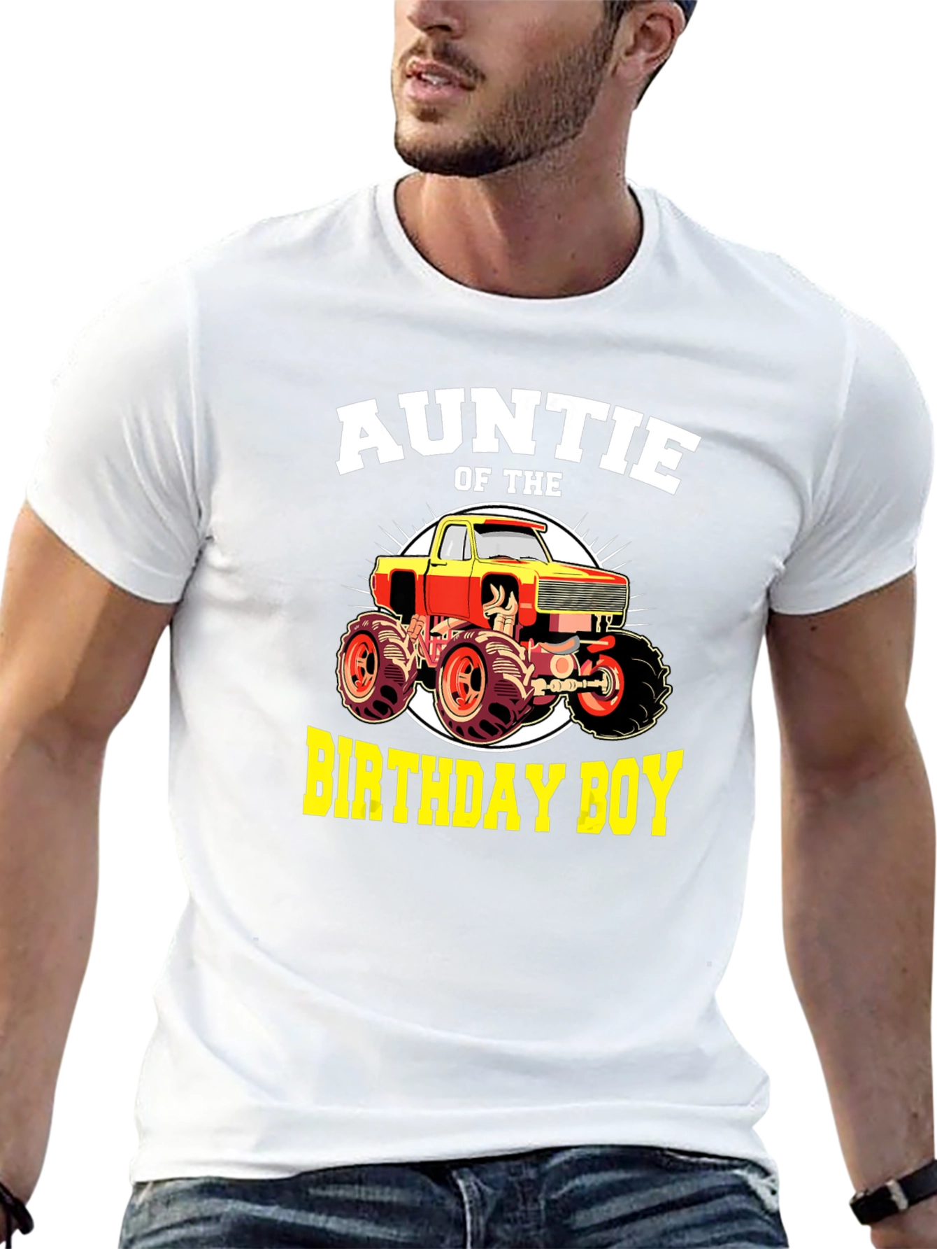 Auntie of the Birthday Boy Monster Truck T-Shirt