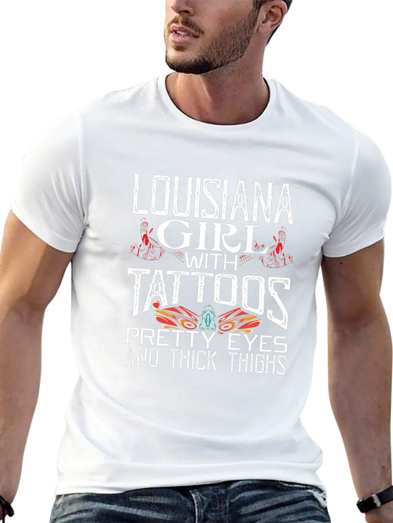 Louisiana Girl Tattoos Graphic Tee - Thick Thighs