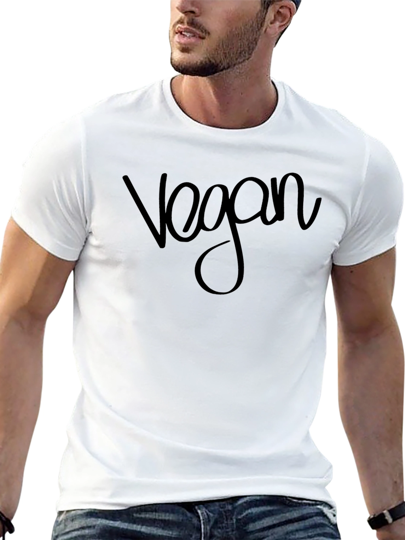 Vegan Script Black T-Shirt