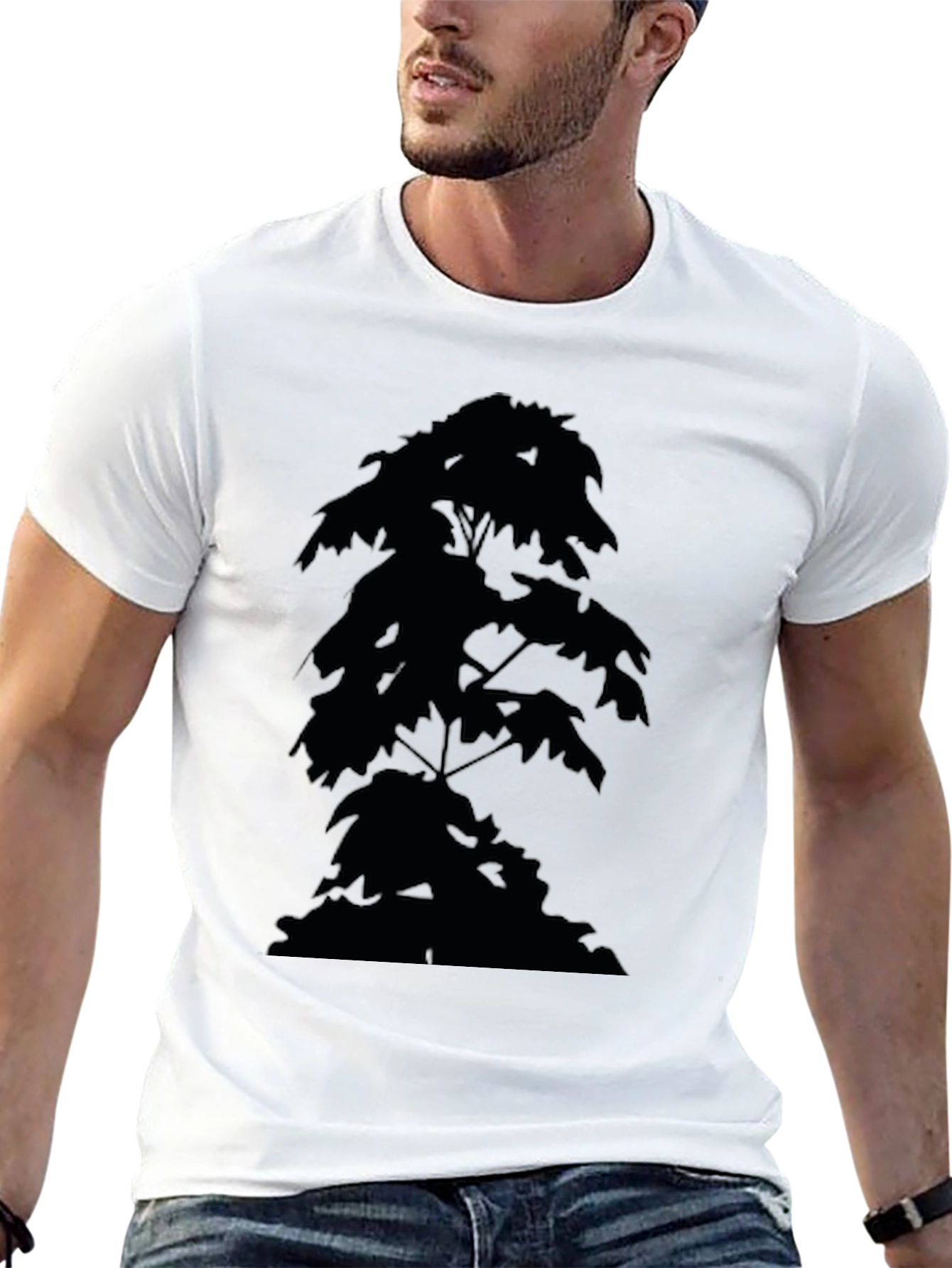 Black Tree Silhouette Graphic Tee - Modern Casual Style