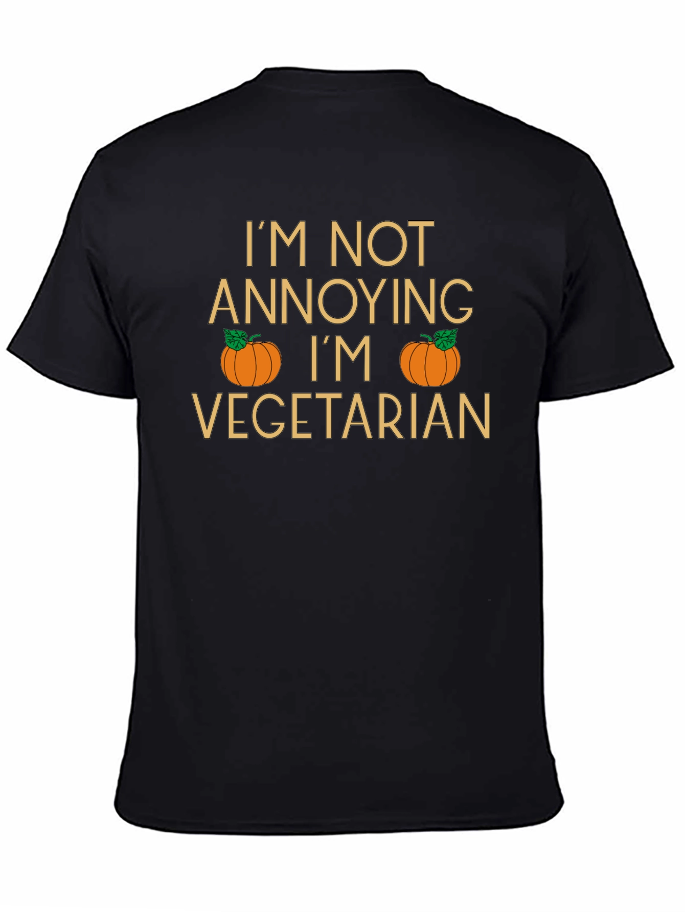 Vegetarian Pumpkin Graphic Tee - Black