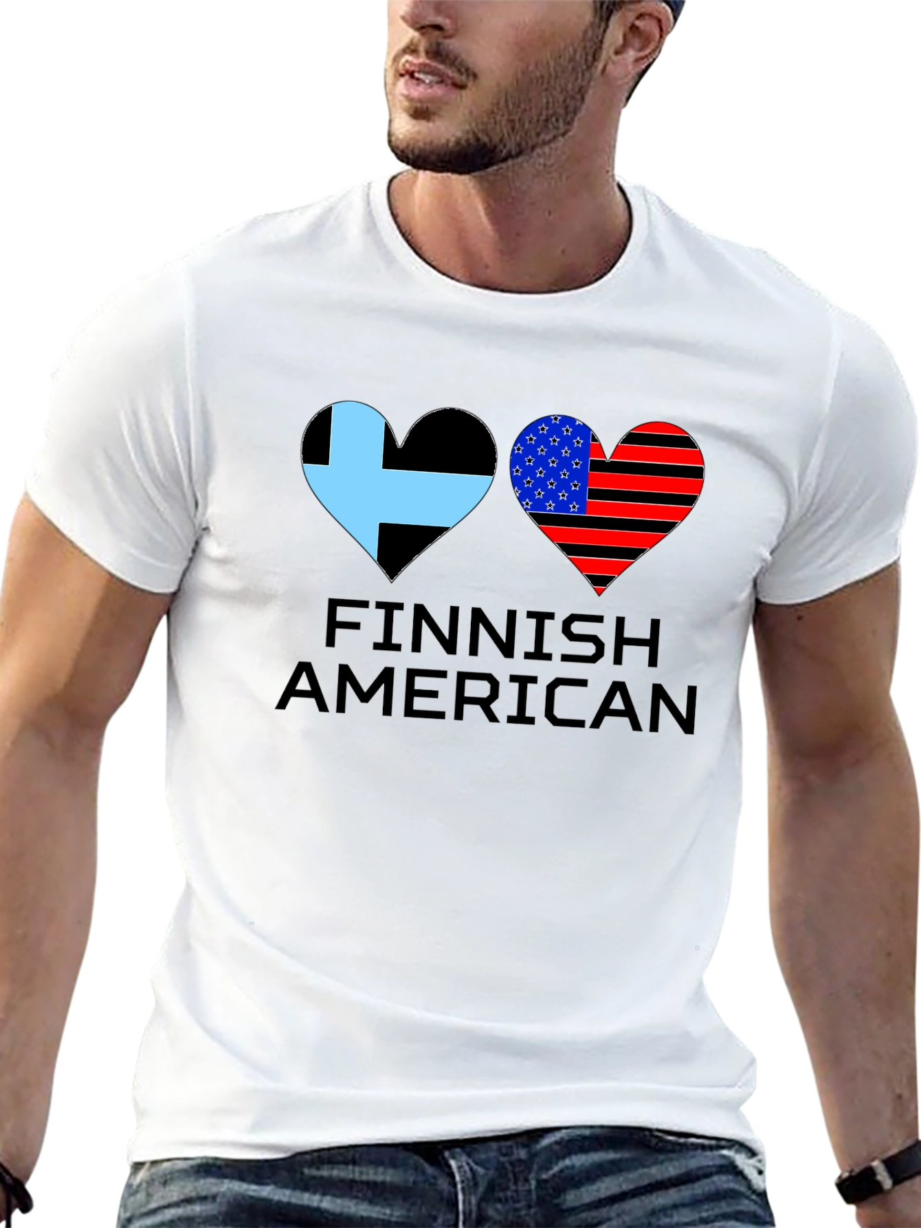 Finnish American Flag Heart T-Shirt
