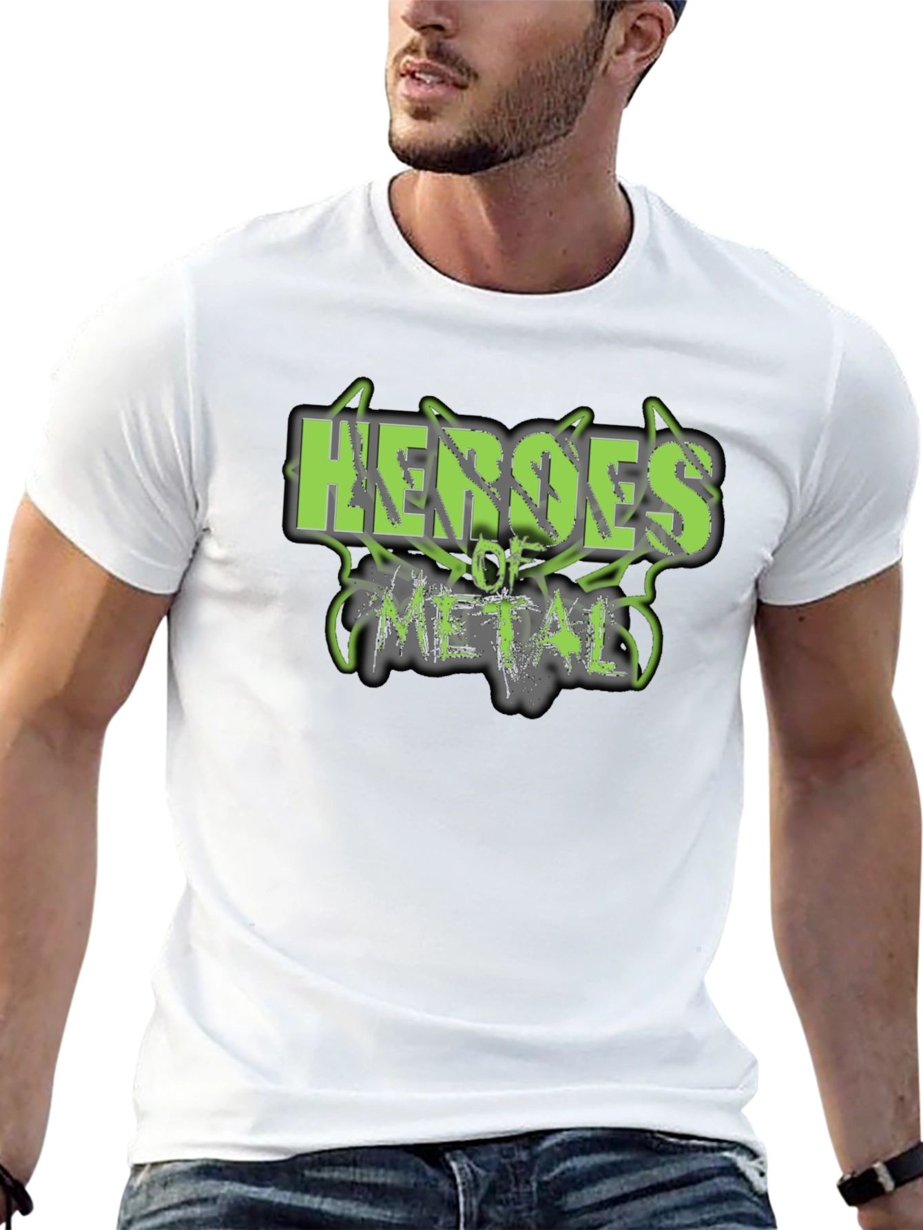Heroes of Metal Graphic Print Black T-Shirt