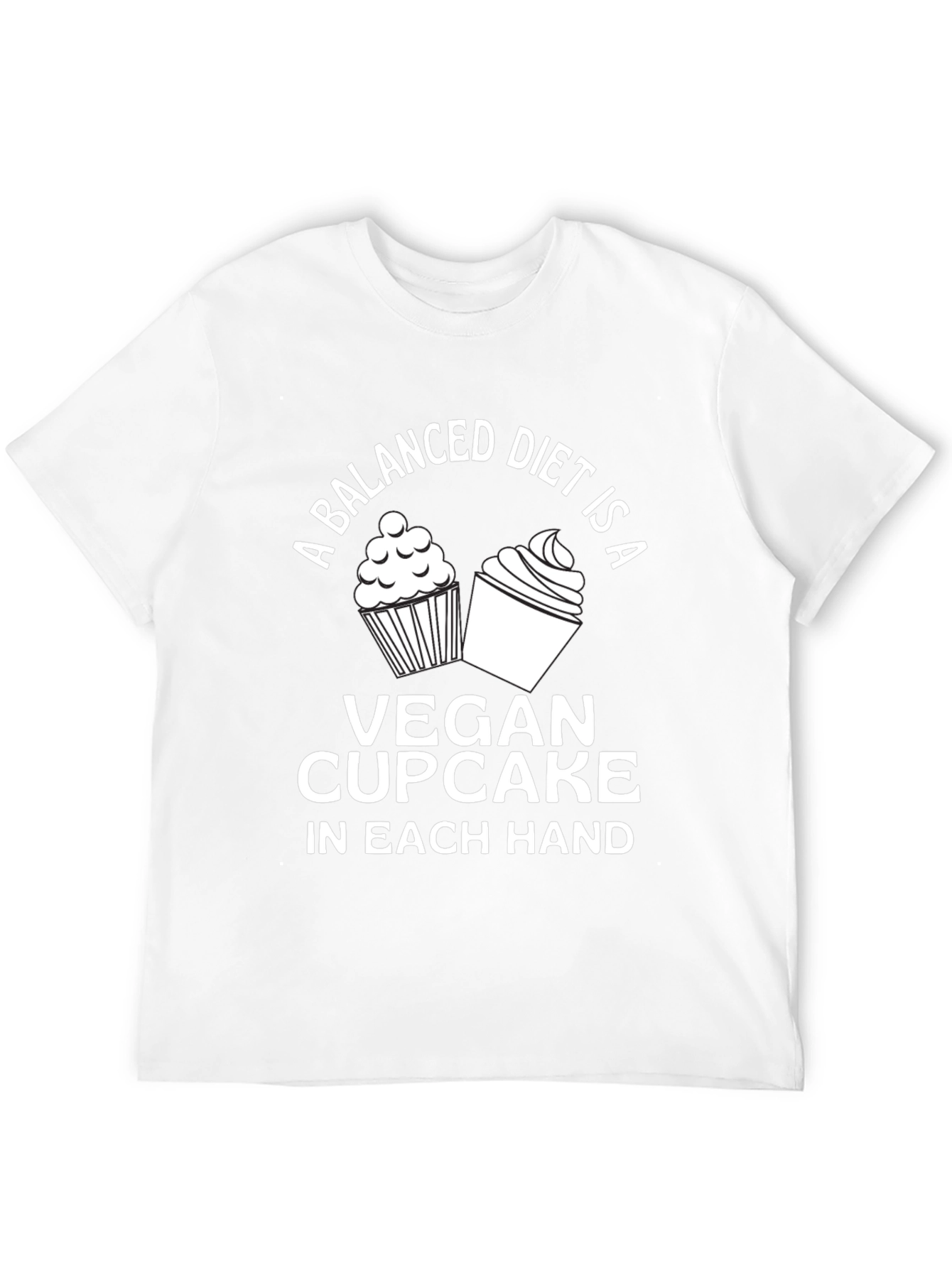 Vegan Cupcake T-Shirt - Balanced Diet Design