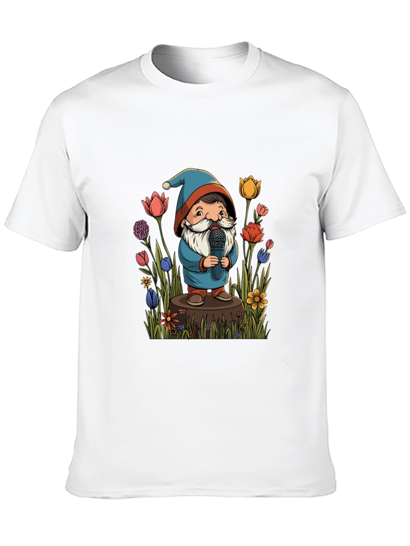 Singing Gnome Graphic Tee - Black Cotton Shirt