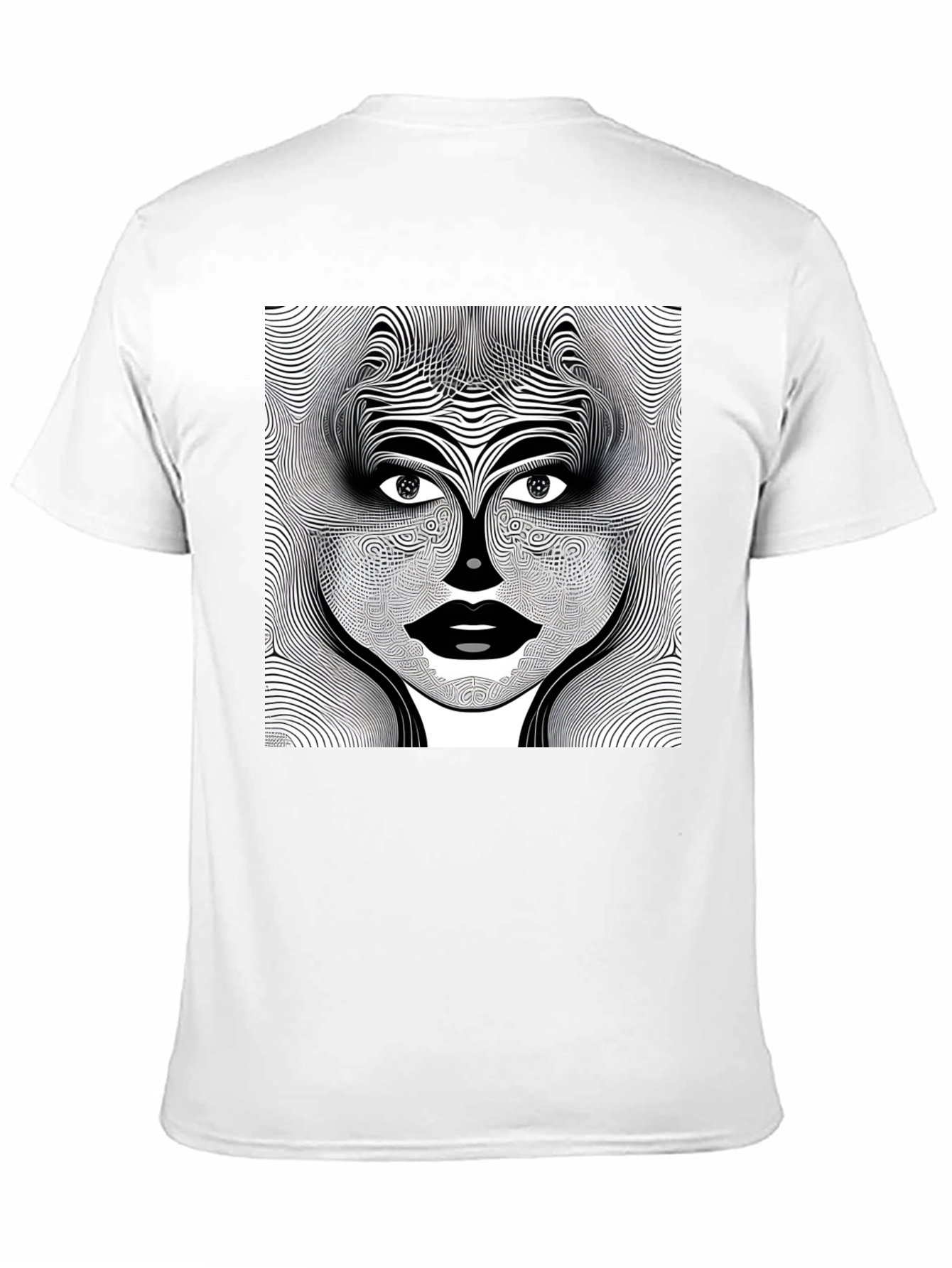 Abstract Face Graphic Print Crew Neck T-Shirt