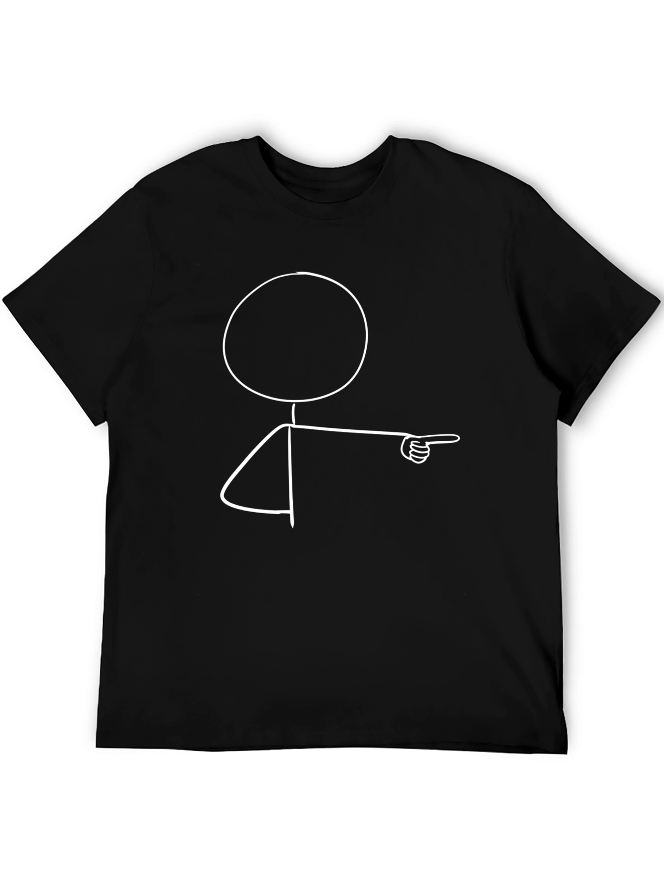 Funny Stick Figure Pointing T-Shirt - Novelty Tee
