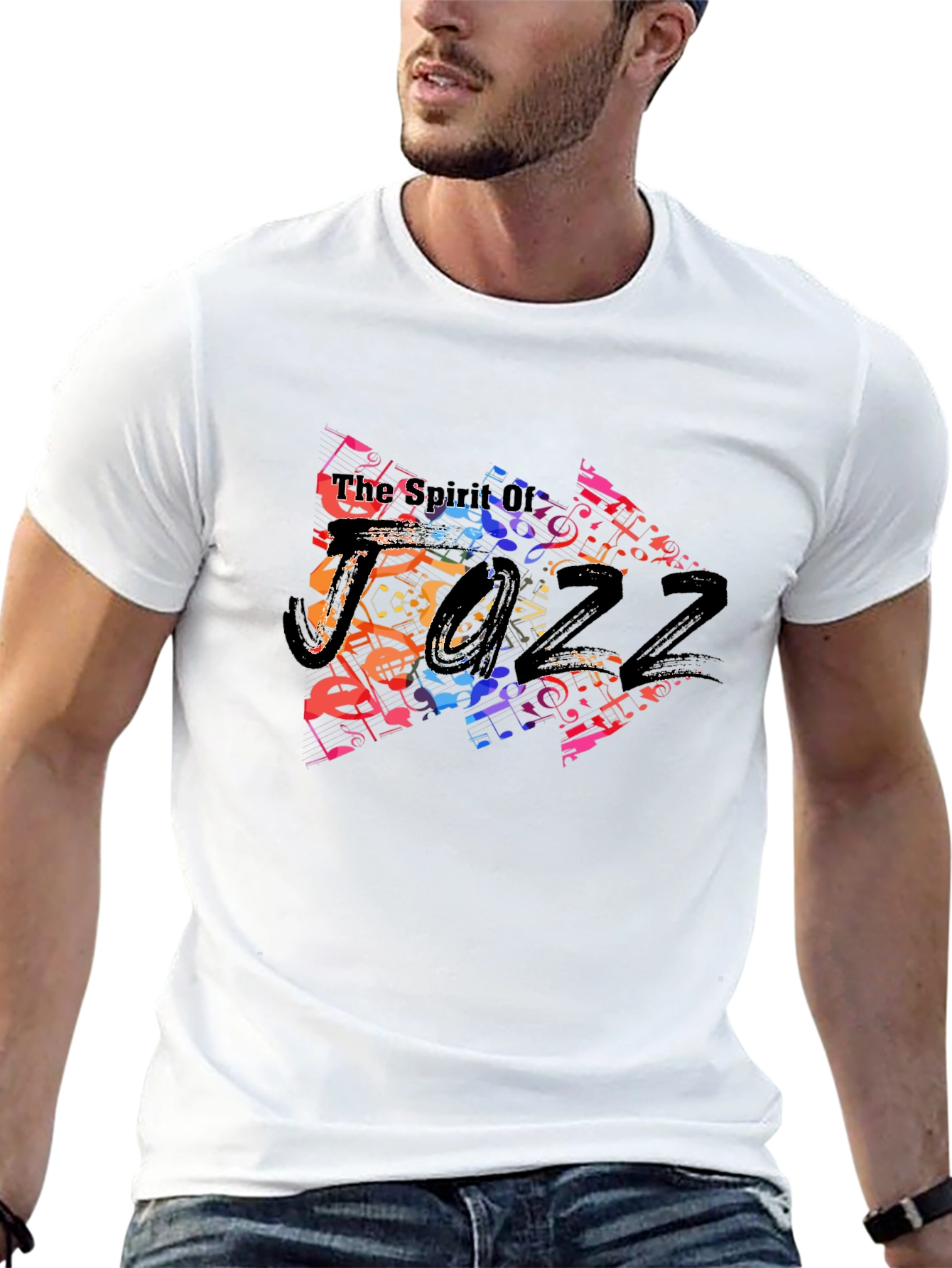 Spirit of Jazz Music Note Graphic T-Shirt